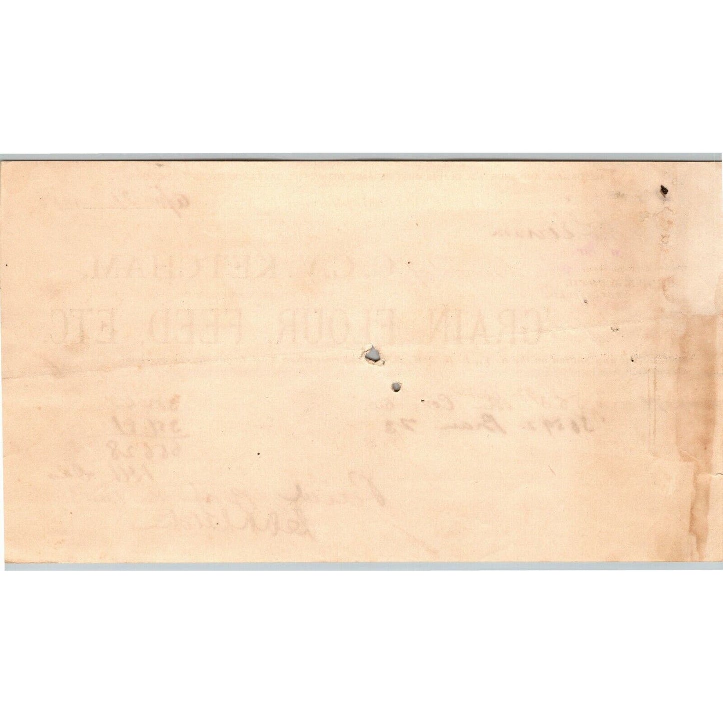 C.C.V. Ketcham 1880 Letterhead Middletown, NY Dealer in Flour Feed Grain Etc.
