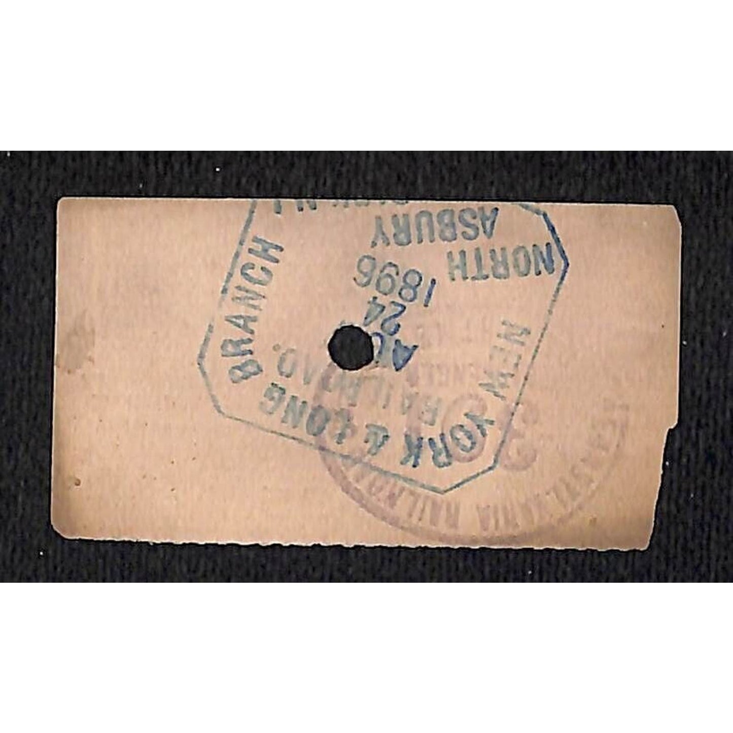New York & Long Branch Railroad 1896 Ticket North Asbury Park / St. Louis, MO