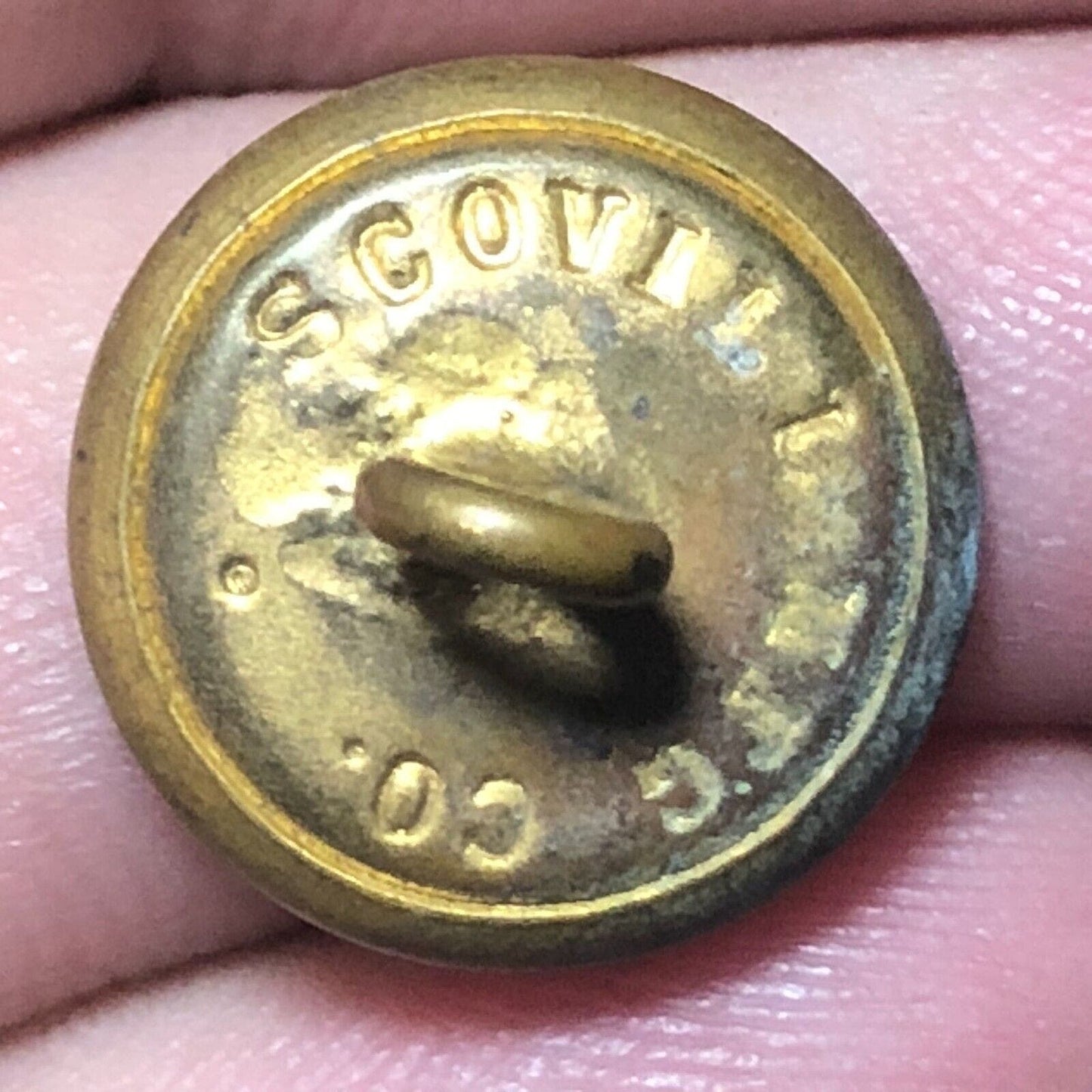 New York New Haven Hartford NH Railroad Brass Uniform Button 1/2" dia. Scovill
