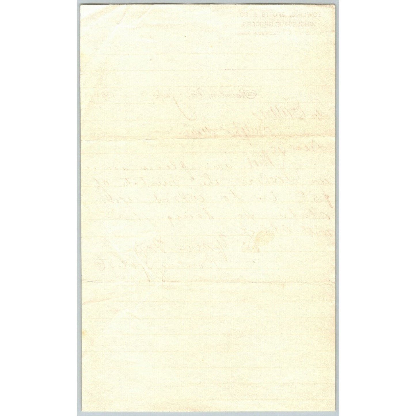 1894 Scarce Bowling, Spotts & Co. Groceries Staunton, VA Letterhead Billhead