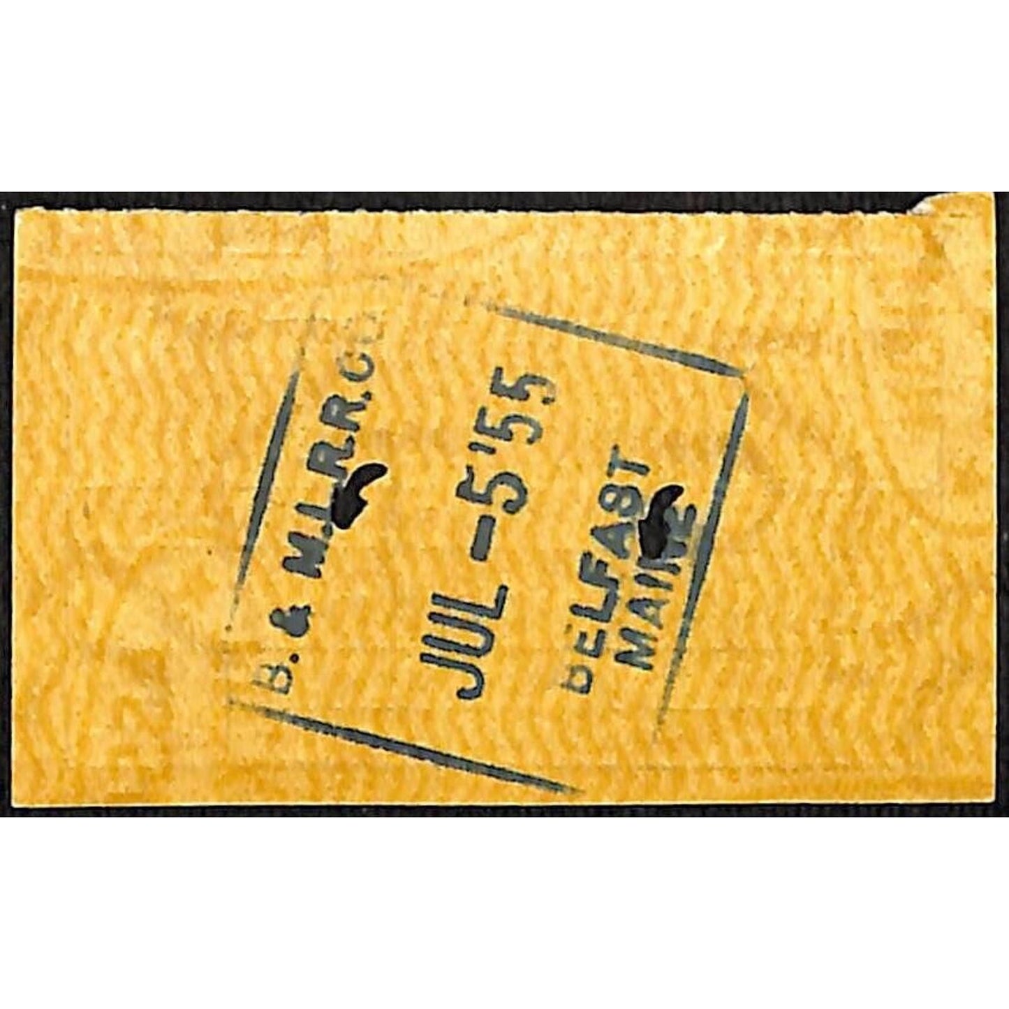 1955 Belfast an Moosehead Lake Railroad Ticket Burnham Jct. #111