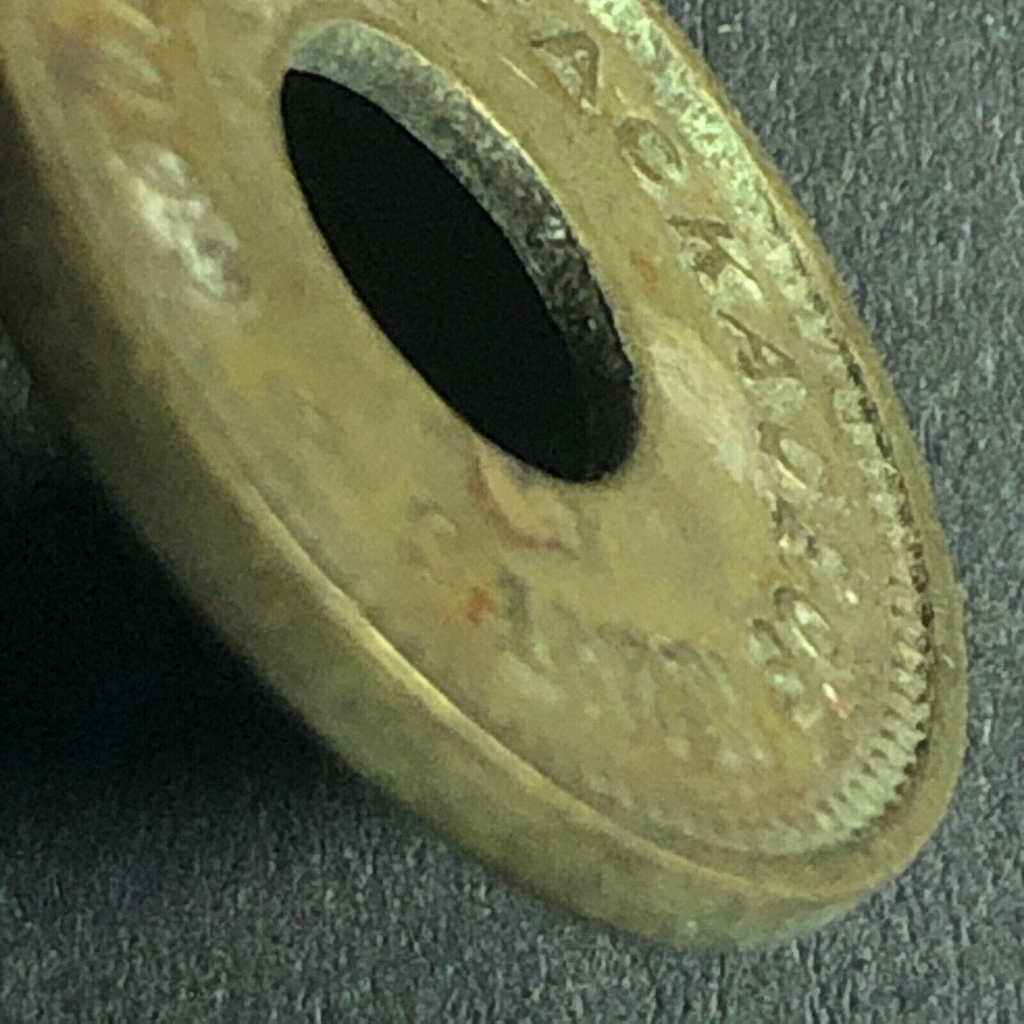 21.2mm "Good For 5c Package of Mints 99632" Donut Brass Token - Fauver Coll.
