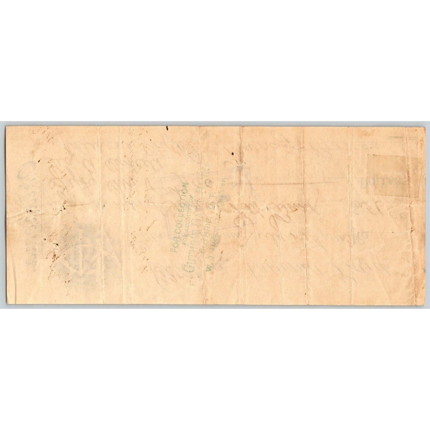 Guthrie, Oklahoma Territorial 1893 Guthrie National Bank Check Monogram Logo