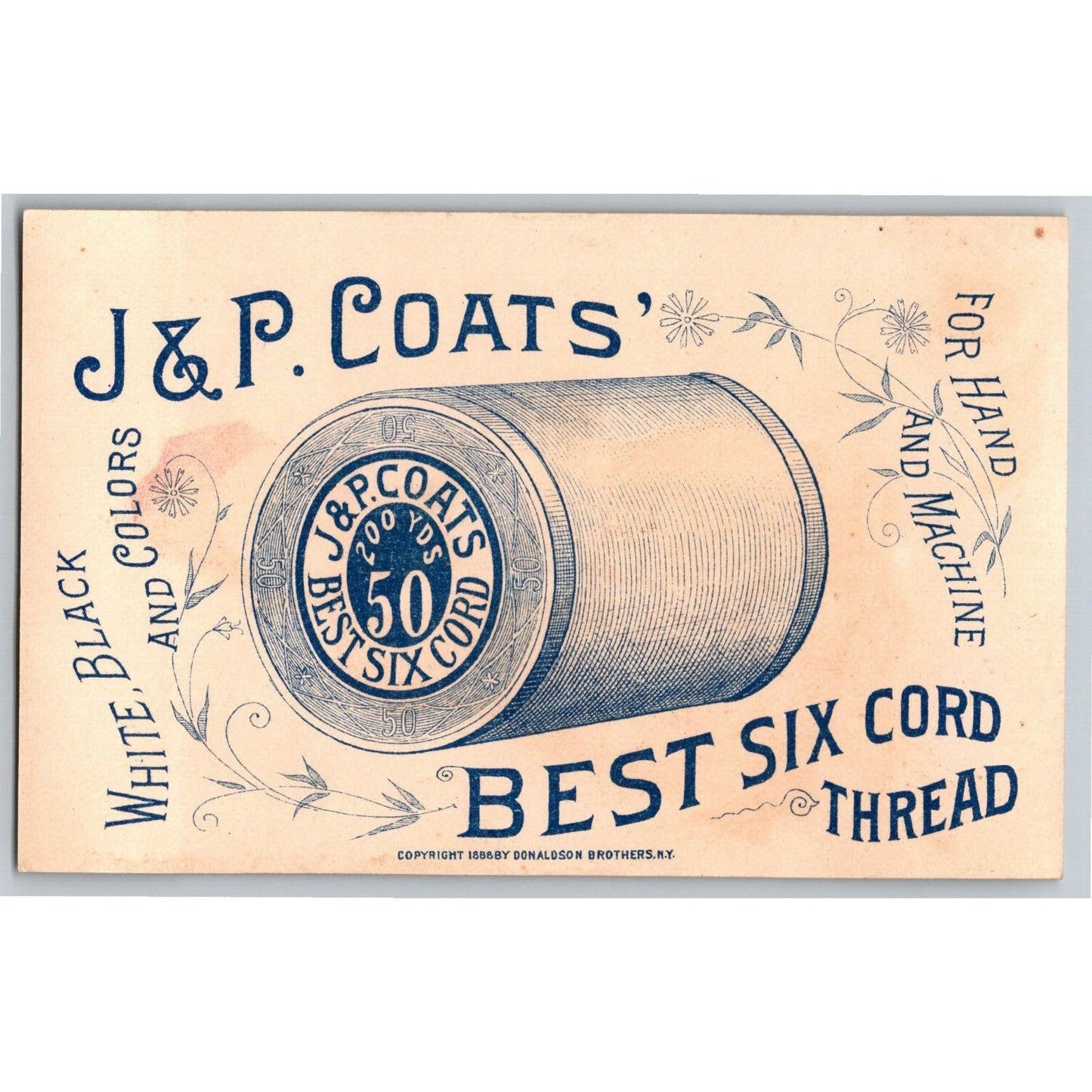 Girl in Winter Coat with Hand Muff Victorian Trade Card - JP Coats Thread