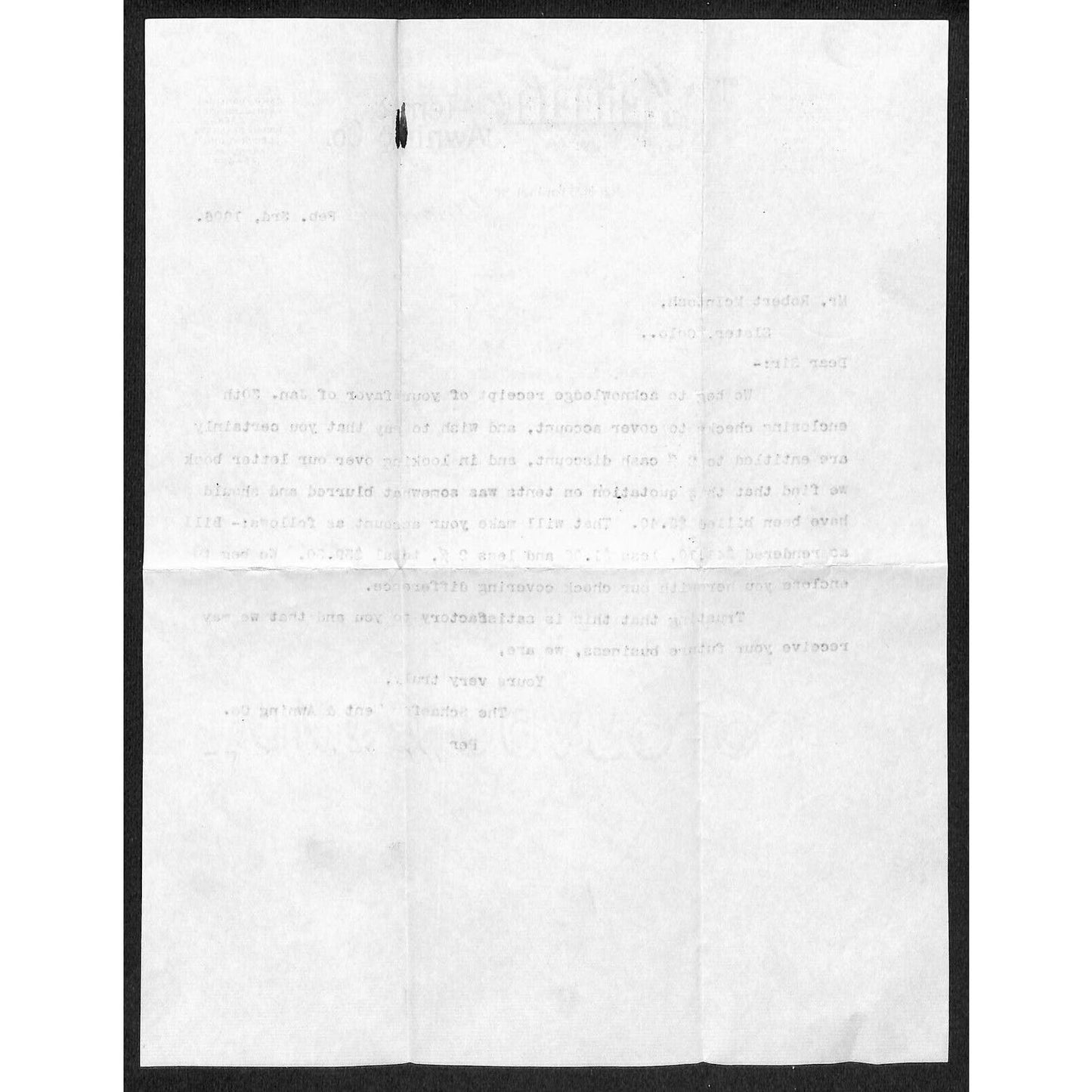 Denver, CO Schaefer Tent & Awning Co. 1906 Letterhead Scarce VGC