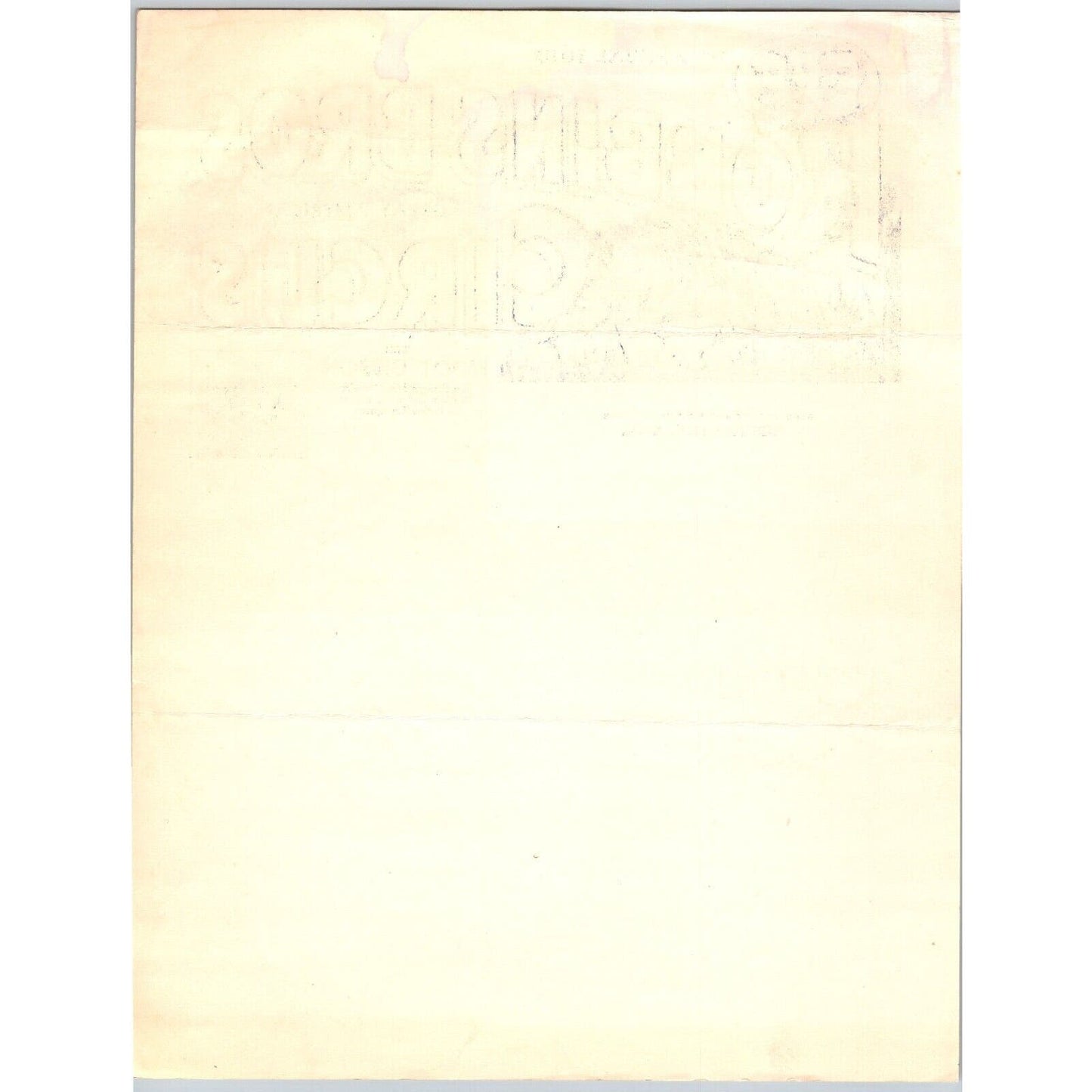Robbins Bros. Great American Circus Letterhead c1938 Hoot Gibson Scarce