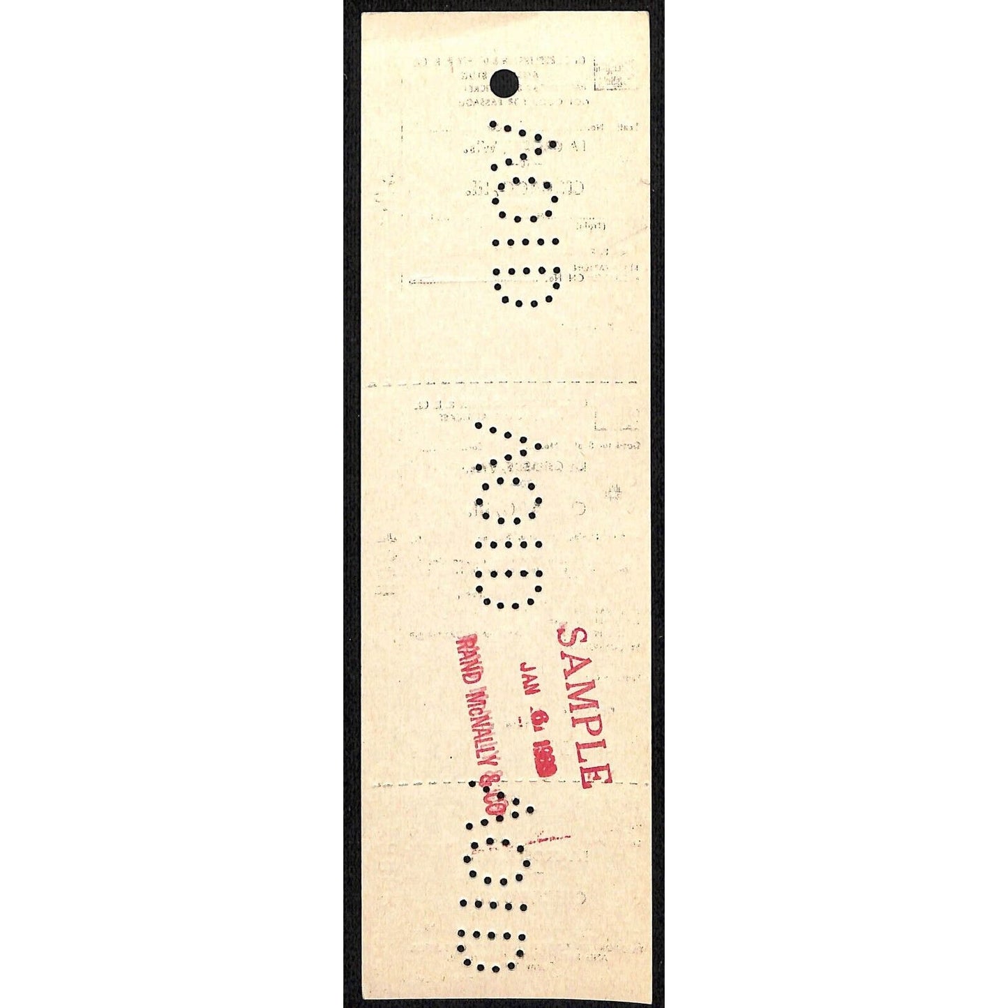 Burlington Route La Crosse, WI to Chicago Unused VOID SAMPLE Ticket c1965 Scarce
