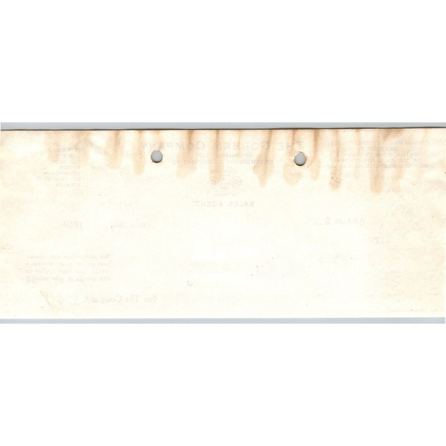 Gorham Company Silversmiths Goldsmiths 1924 "Leys" - Billhead Receipt