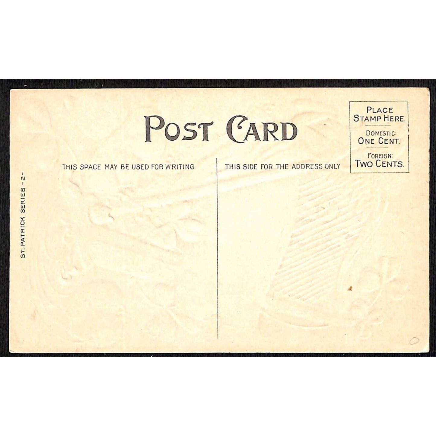 Ireland Postcard "Erin Go Bragh" Clovers Harp Silver Ink Emb. NP c1910-15