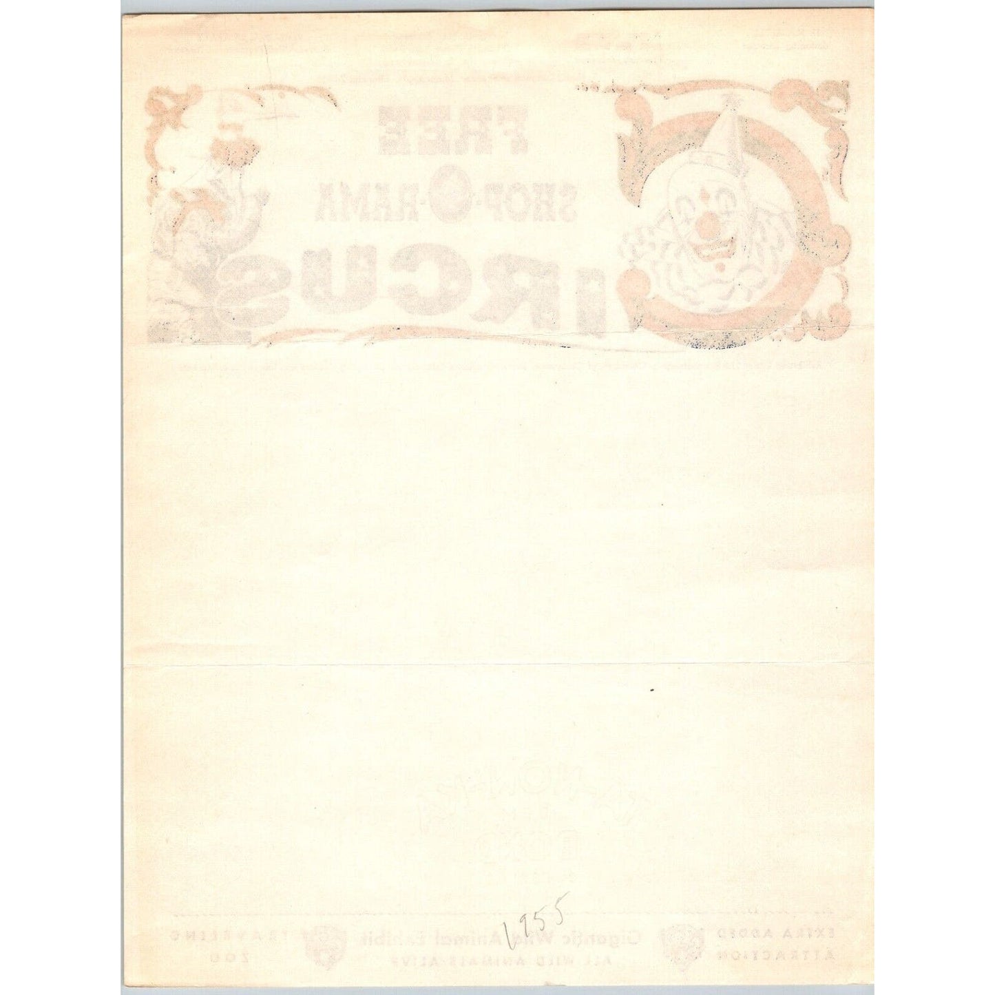 Free Shop-O-Rama Supermarkets Circus Letterhead c1955 Clown Scarce