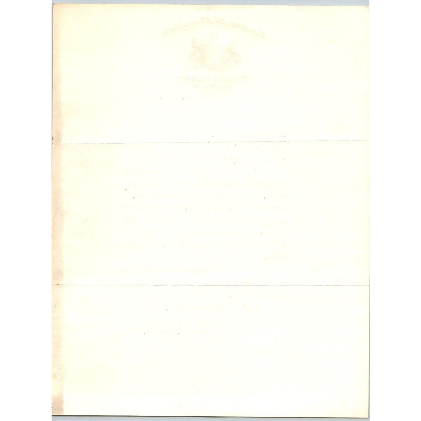 1917 Commonwealth of Pennsylvania Executive Chamber "Engel" Letterhead Petition
