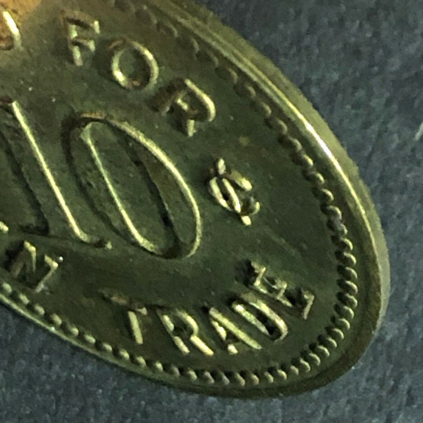 Bennie & Mary's Bar Arcadia, WIS Brass G/F 10c In Trade 25.39mm Scarce c1950's