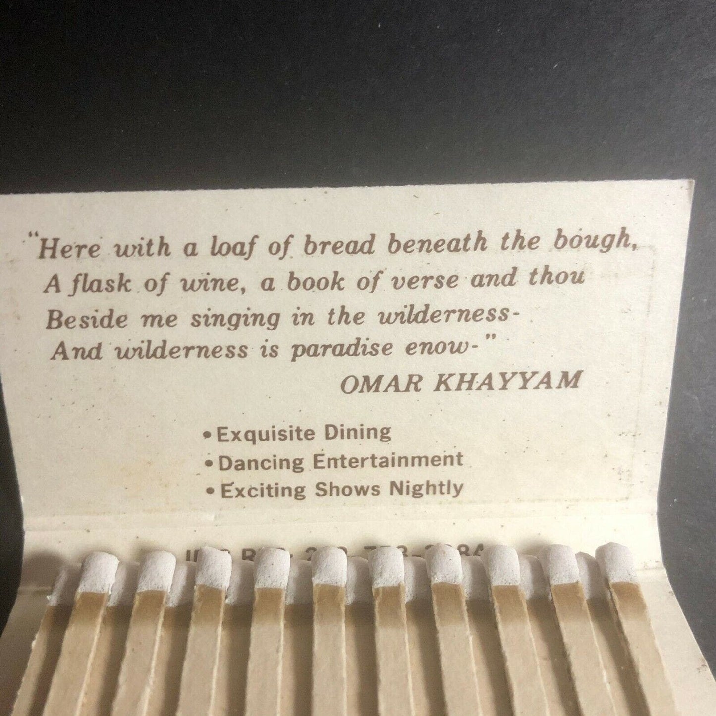 Vintage 1970's Full Matchbook Ibis Restaurant 151 E. 50th St NYC