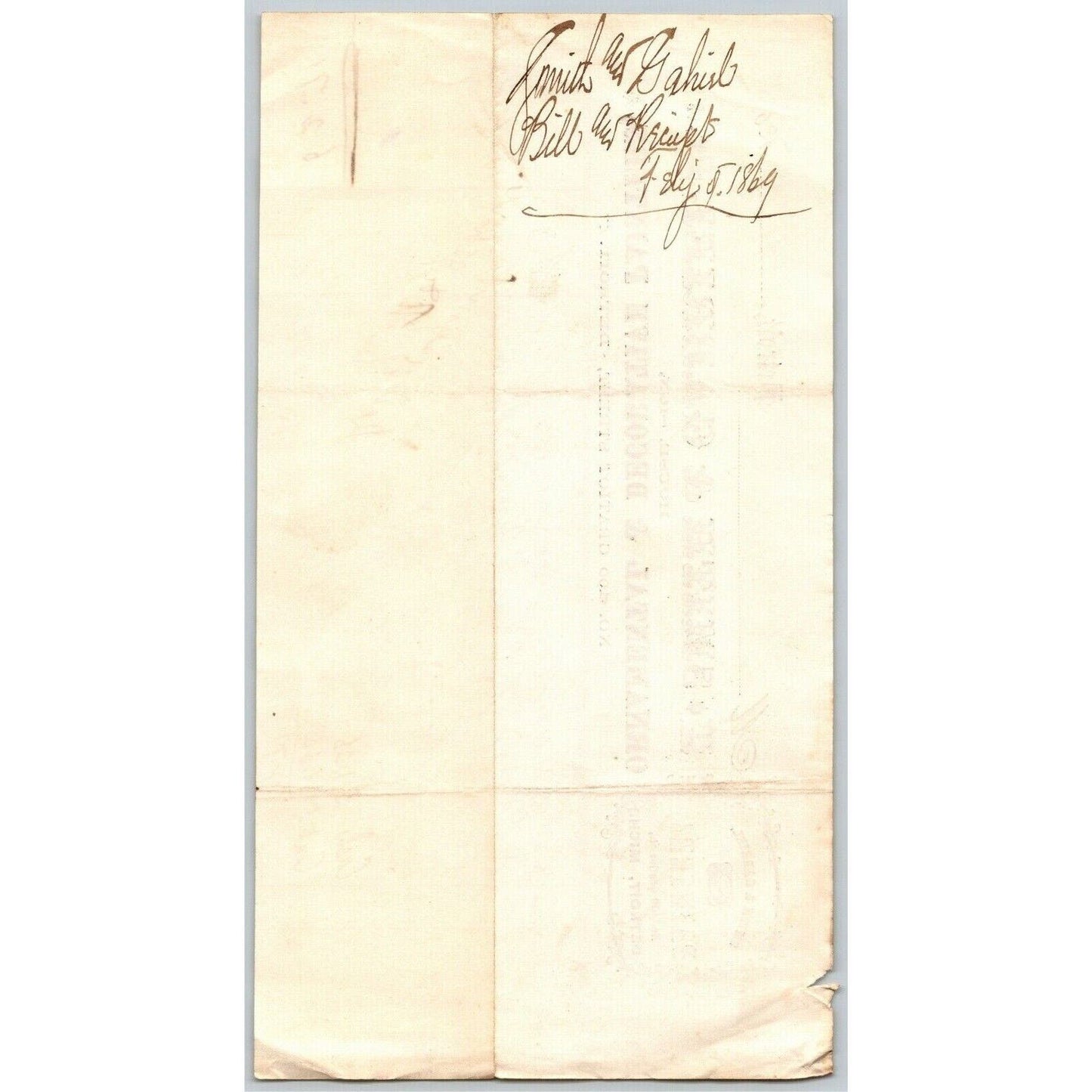 Detroit Letterhead Smith & Gabriel Ornamental & Decorative Painters - 1869