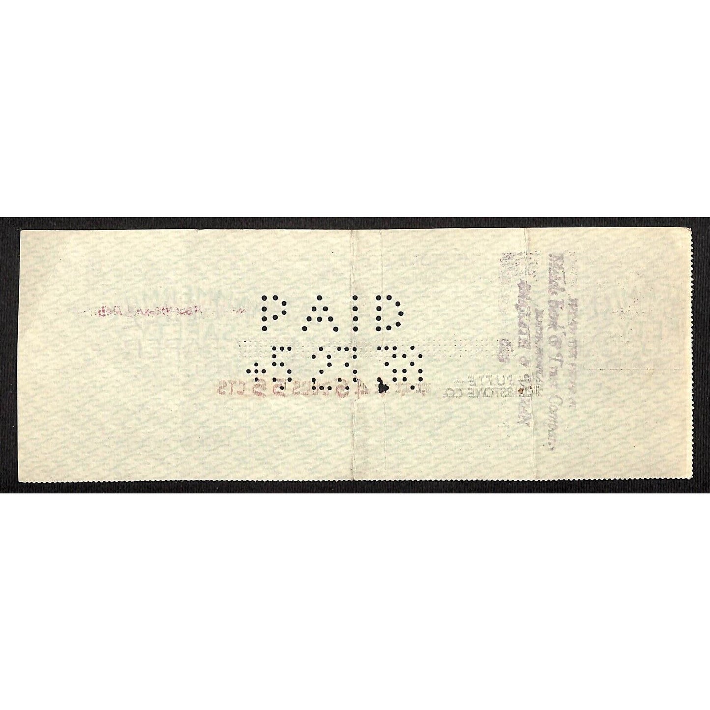 Butte Tombstone Company 1938 Bank Check / Metals Bank & Trust Butte Montana