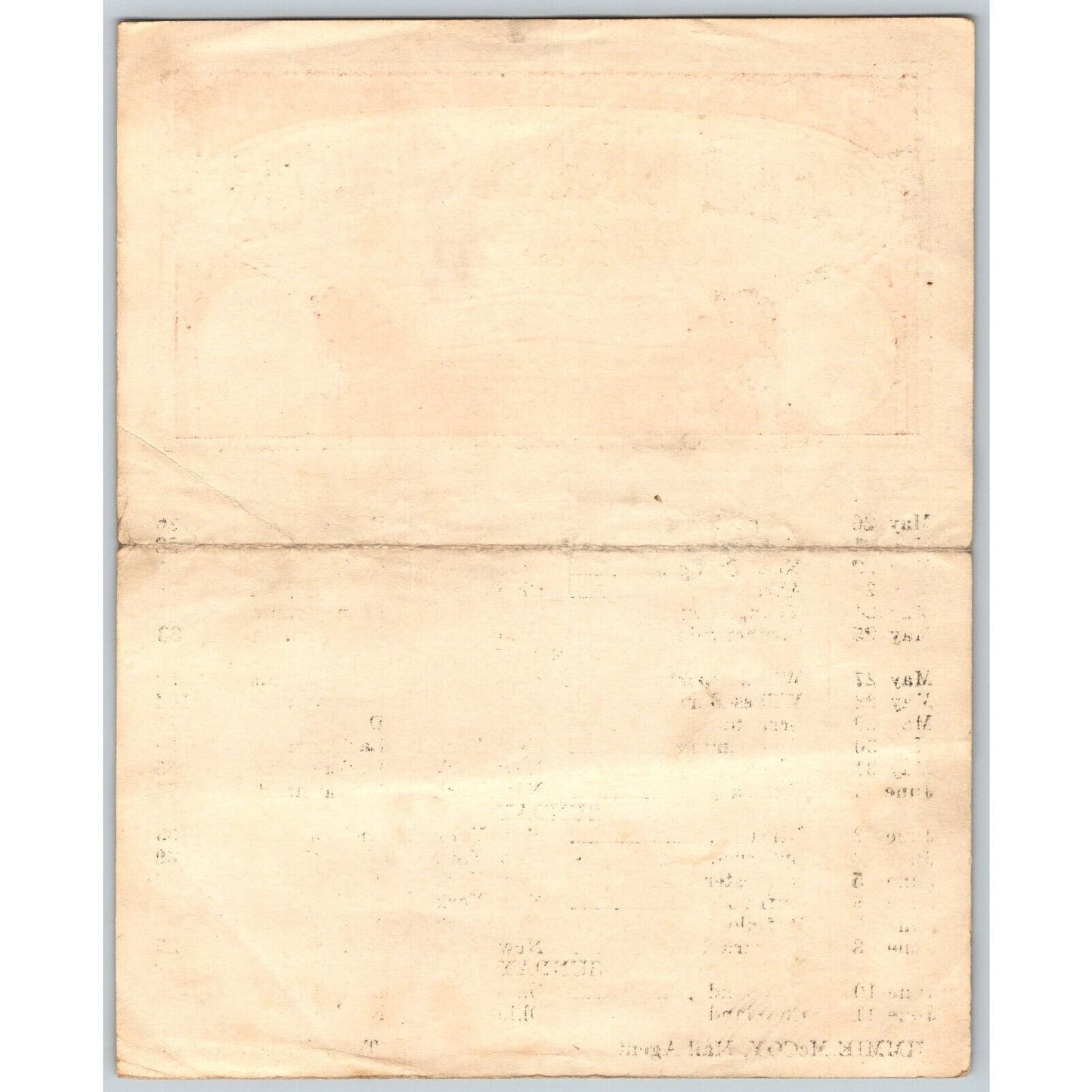 1935 Cole Bros with Clyde Beatty Circus Route Card w/ PA, OH, NYC Stops