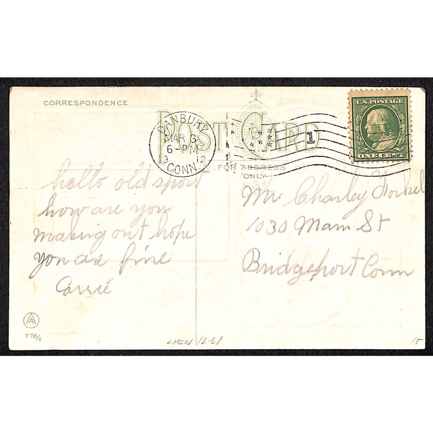 Ireland Postcard Let Erin Remember Shaw's Bridge, Belfast w/ Emboss PM 1912