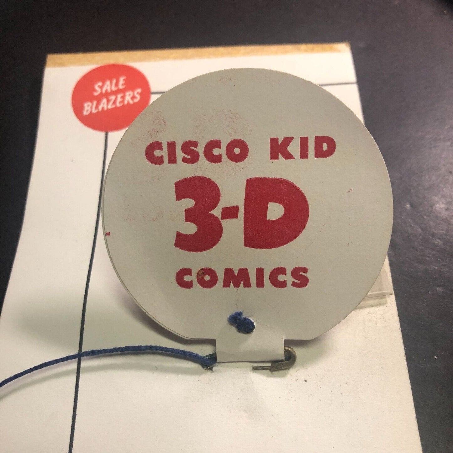 c1955 Falstaff Beer / Cisco Kid Comics Pinback on Catalog Salesman's Sample Card