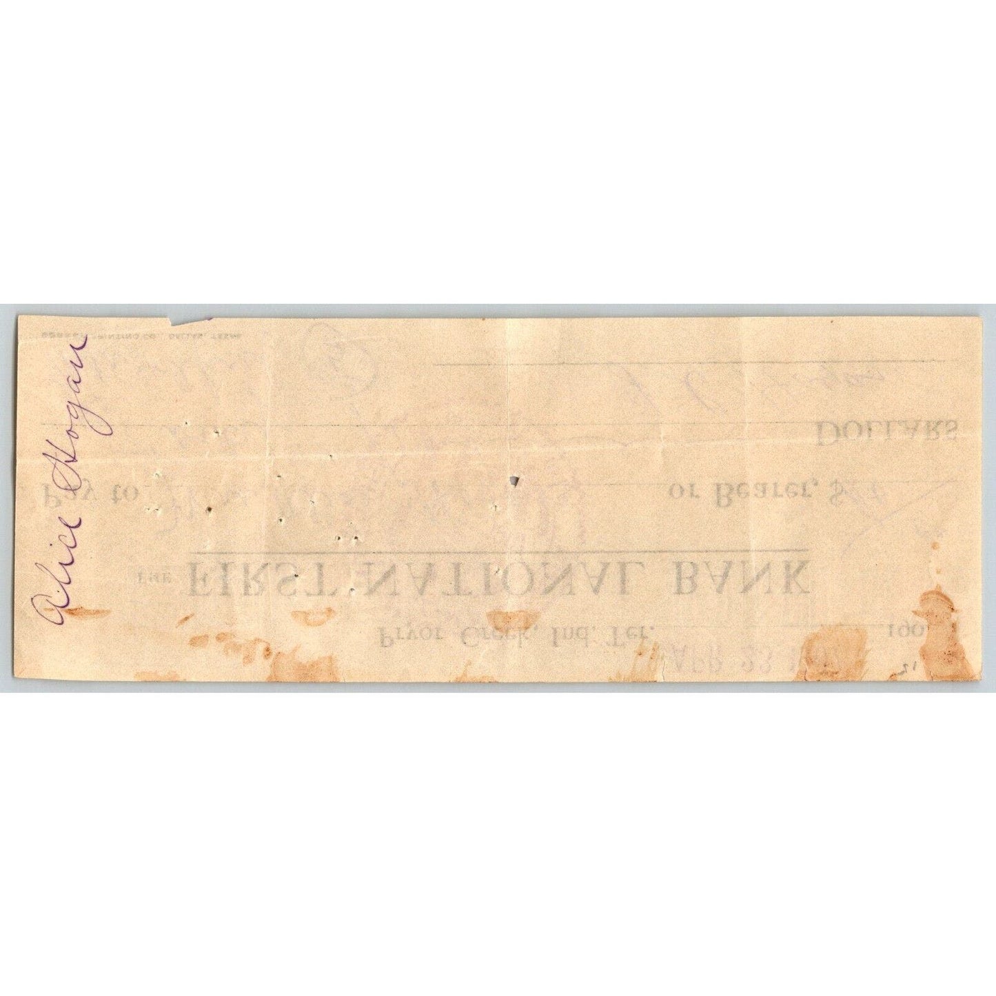 Pryor Creek, OK 1907 Indian Territory FNB Bank Check - Scarce