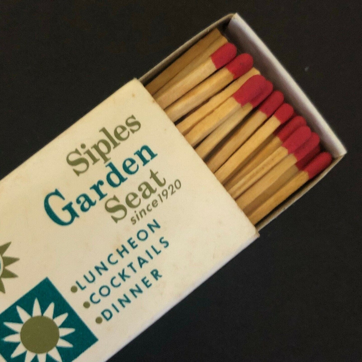 c1970's-80's Wooden Matchbox Matchbook "Siples Garden Seat" Clearwater, FL
