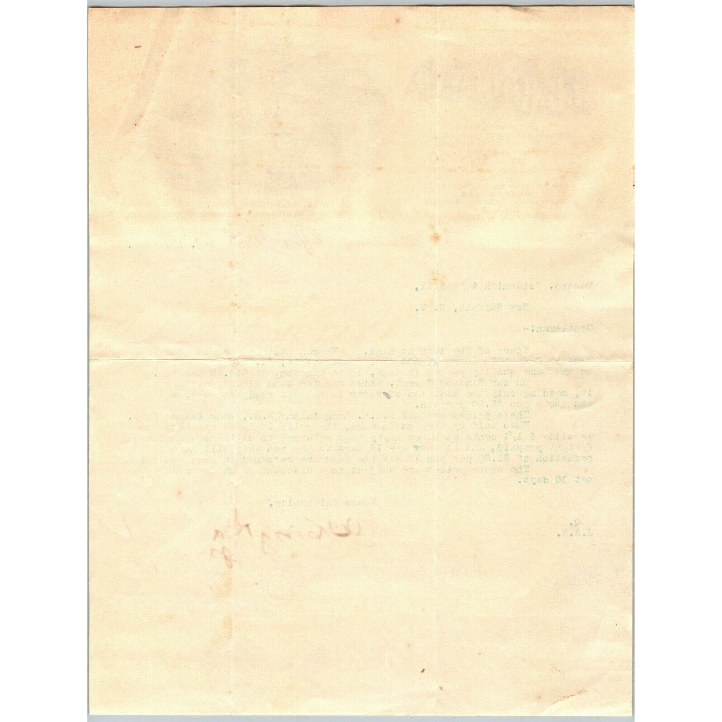 J.B. King & Co 1903 Letterhead 1 Broadway NYC Windsor Plaster Mills Ship Docks