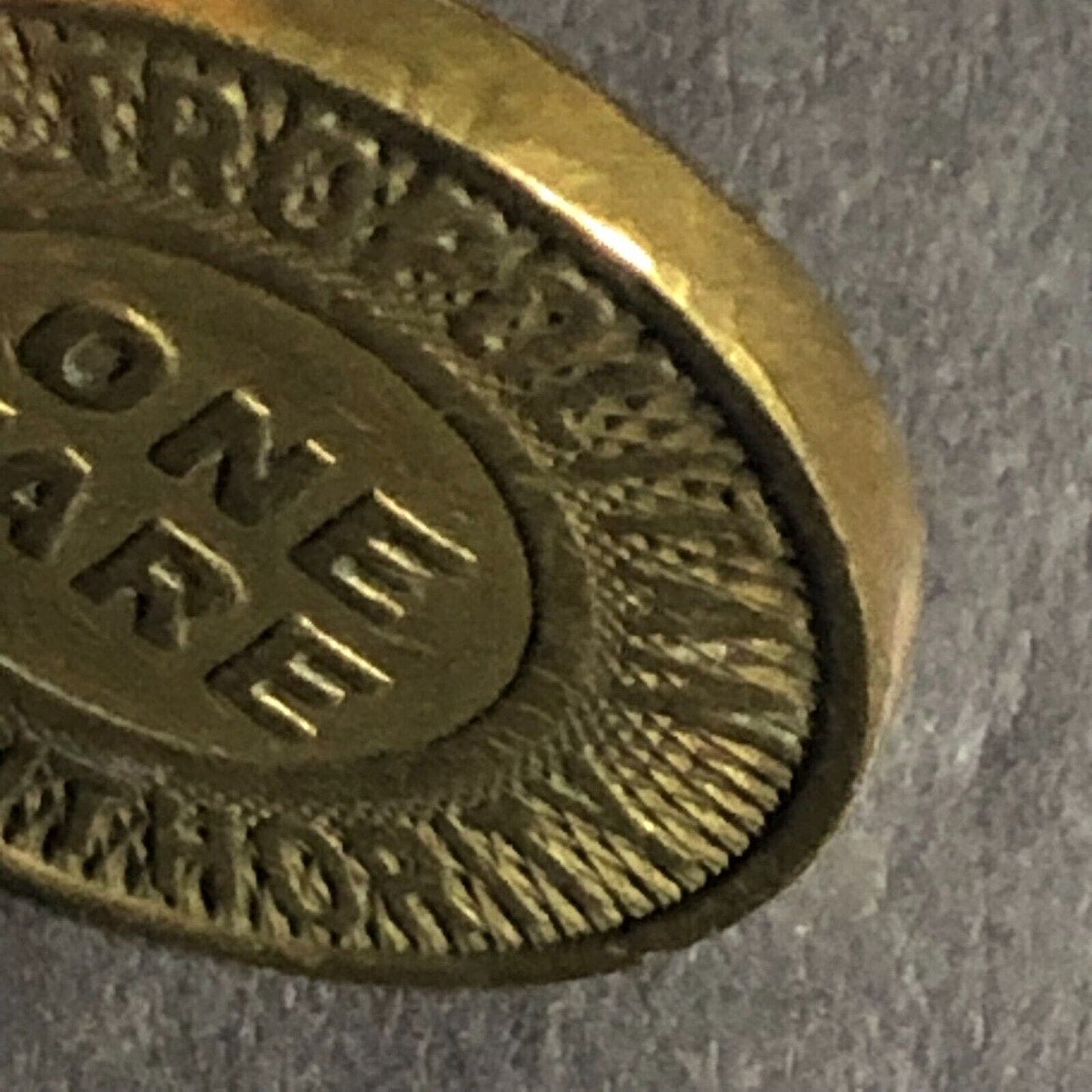 Metropolitan Transit Authority (MTA Boston) Brass "One Fare" Transit Token 20mm