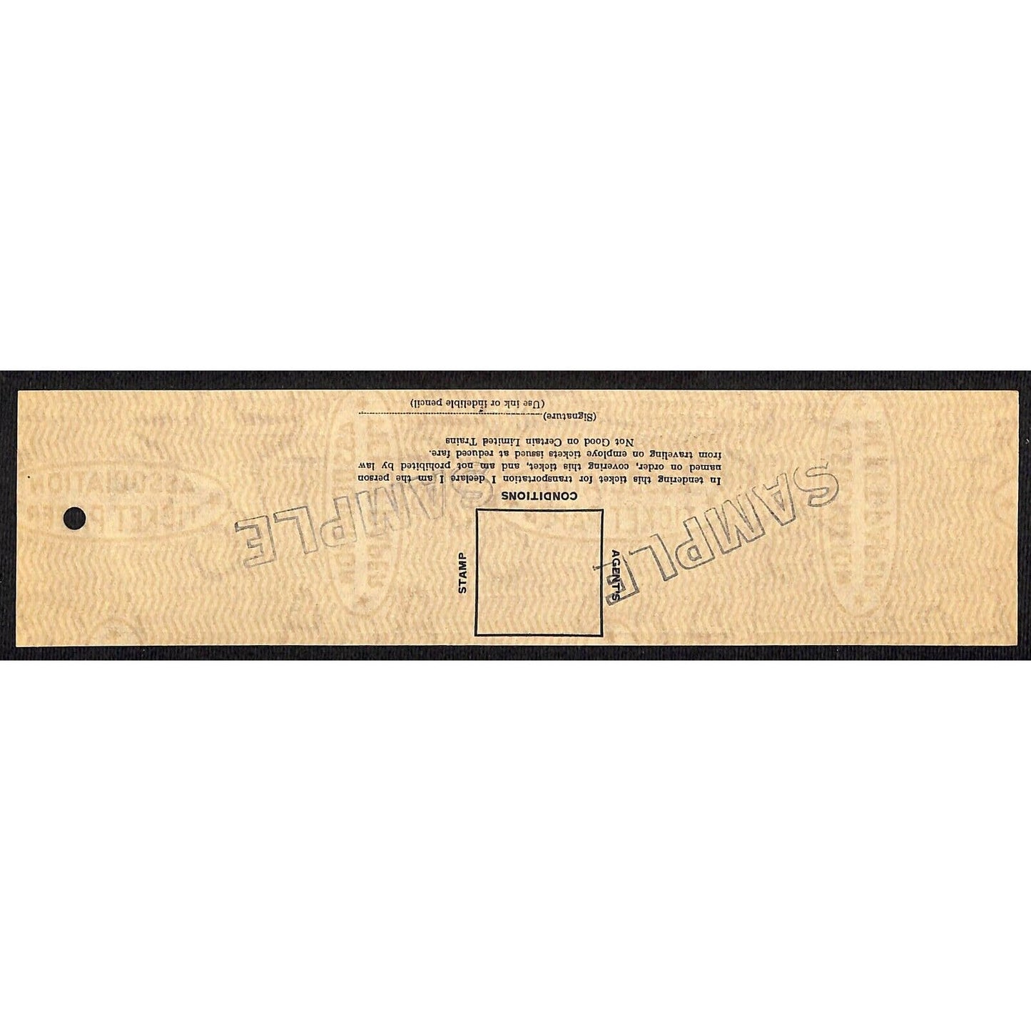 Pennsylvania - Reading Seashore Lines "Employe" Excursion SAMPLE Coupon Ticket