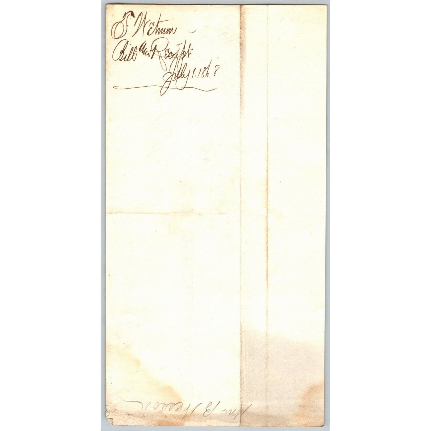 Detroit Letterhead Wetmore & Co. (Glassware Lamps Gas Fixtures Crockery) 1868