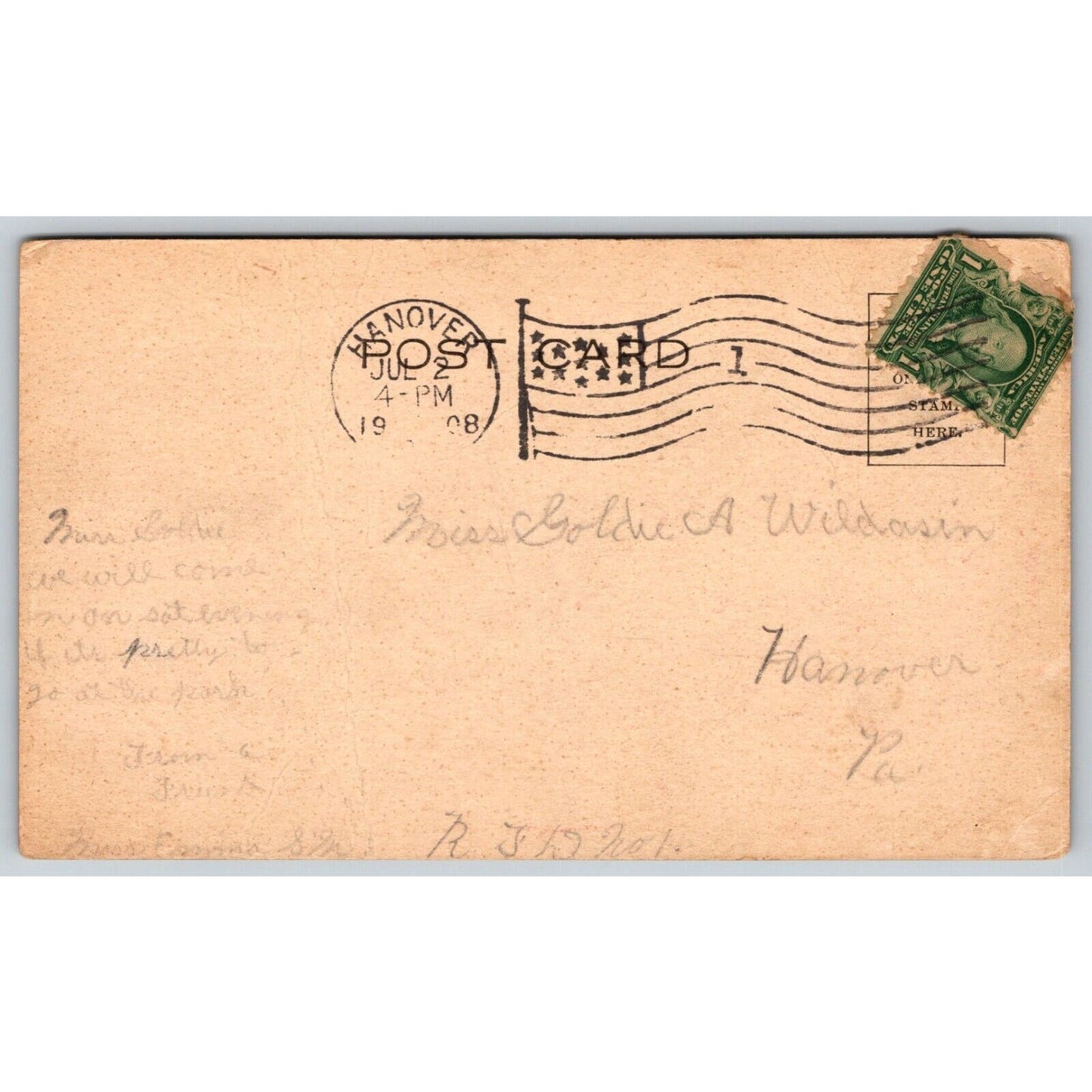 Hood's Sarsaparilla Laboratory Lowell, MA Advertising Postcard PM 1908 VGC