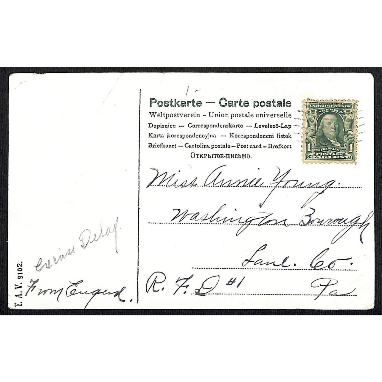 Greetings From York, PA Glitter Postcard c1920's VGC