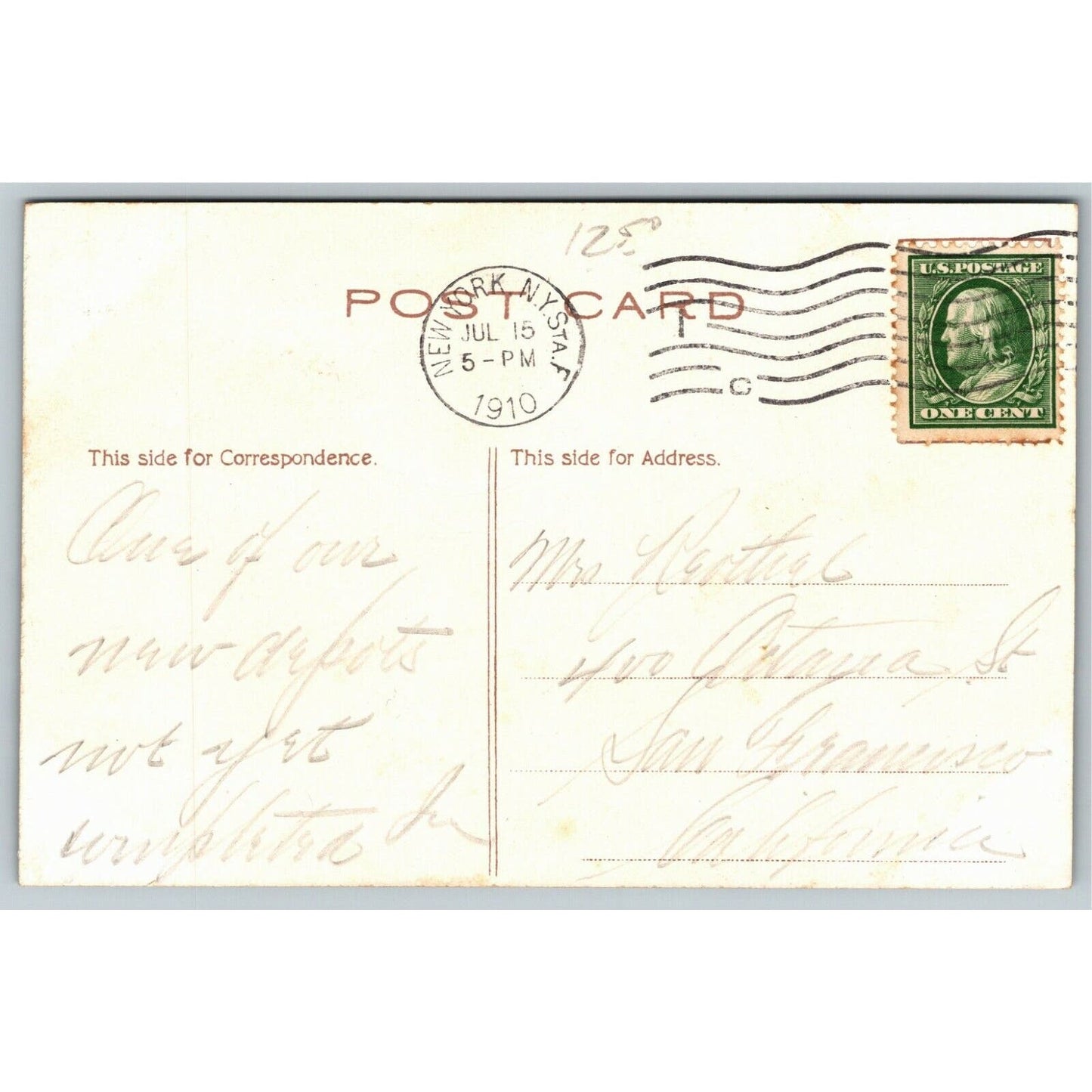Vintage c1910 New York Postcard "New Penn. R.R. Terminal"
