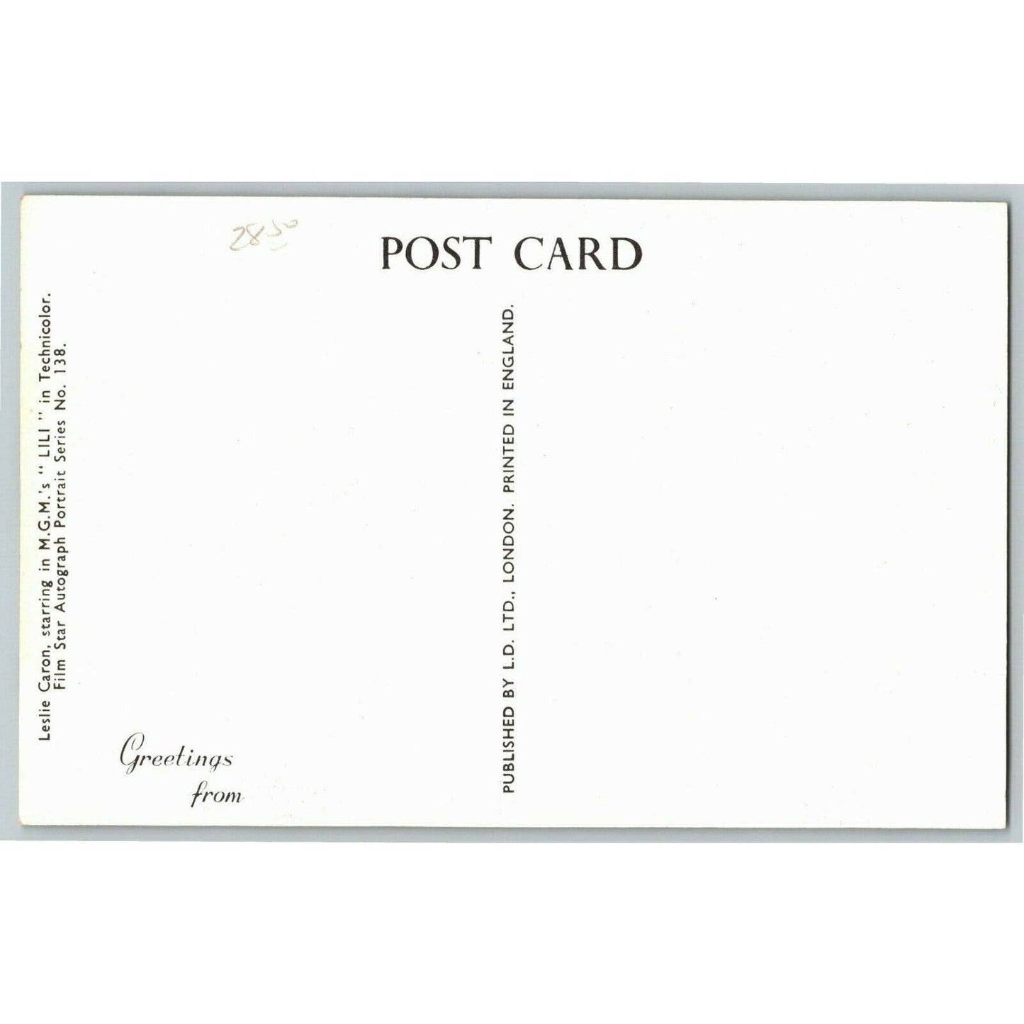Leslie Caron MGM "Lili" RPPC Postcard - Ken Prag Collection - VGC