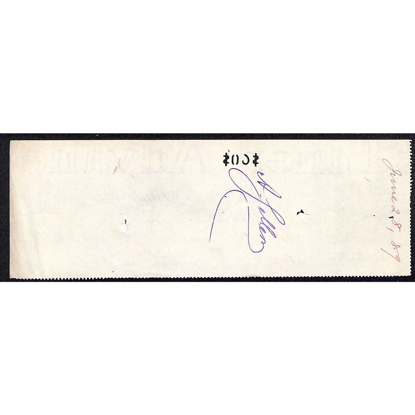 Broadway, New York City Farmers' and Traders' Bank 1889 Bank Check - Scarce