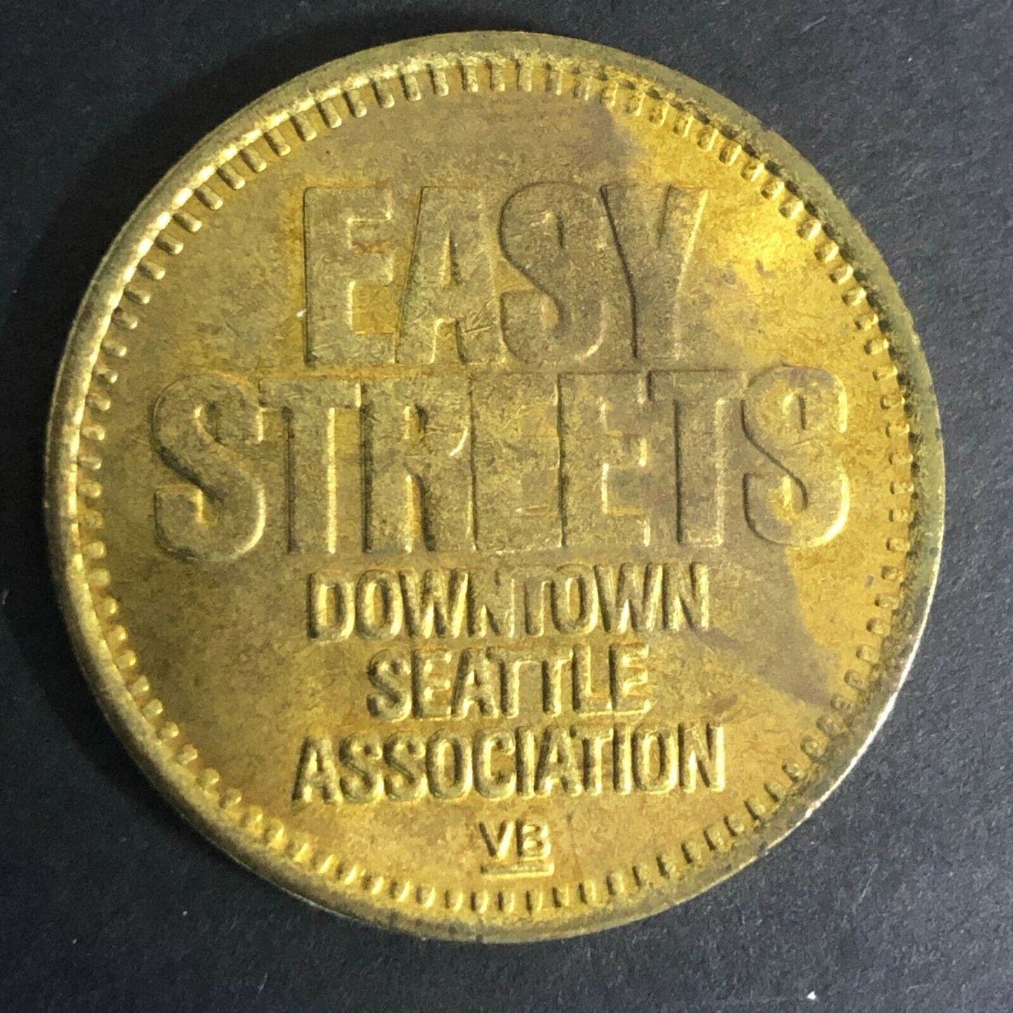 Vintage 29mm Brass Token Downtown Seattle Association's "Easy Streets" VGC