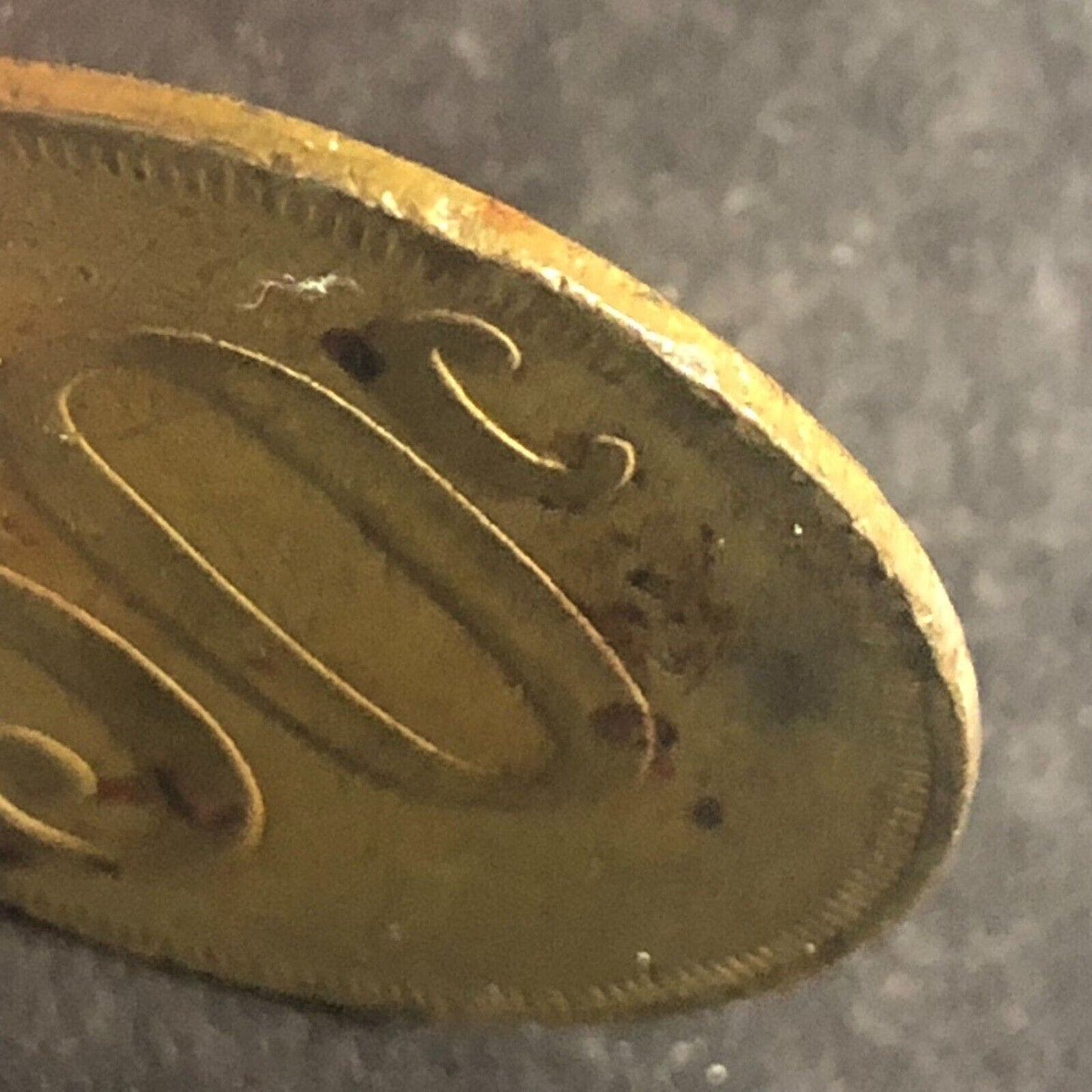 Large Brass Double Sided "50" Gaming ?? Token 31mm