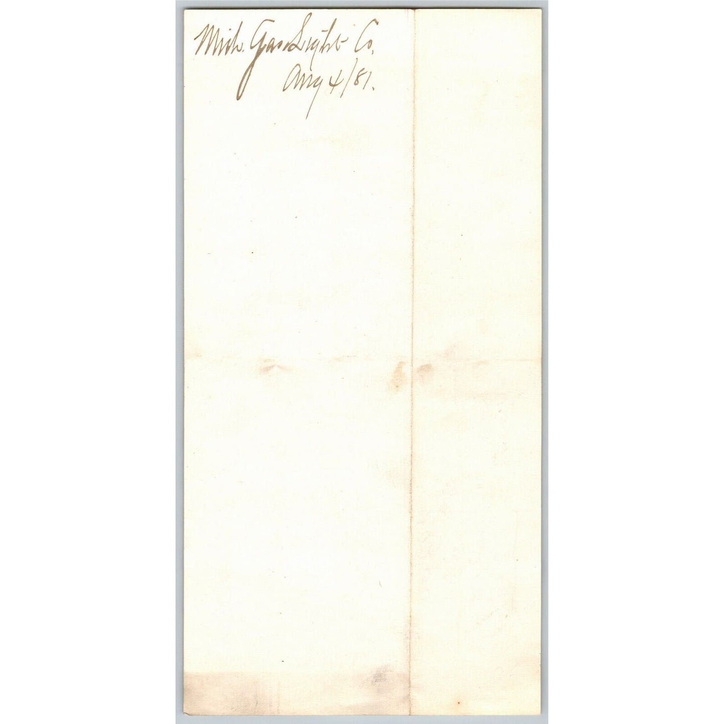 Detroit Letterhead "Michigan Gas Light Co." Lamps Posts Globes Oils - 1881