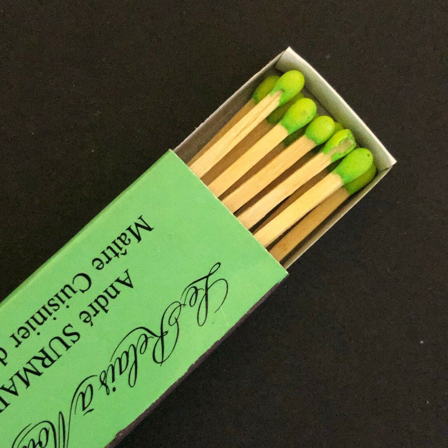 c1980's-90's Wooden Matchbox Matchbook "Le Relais a Maugins" Restaurant France