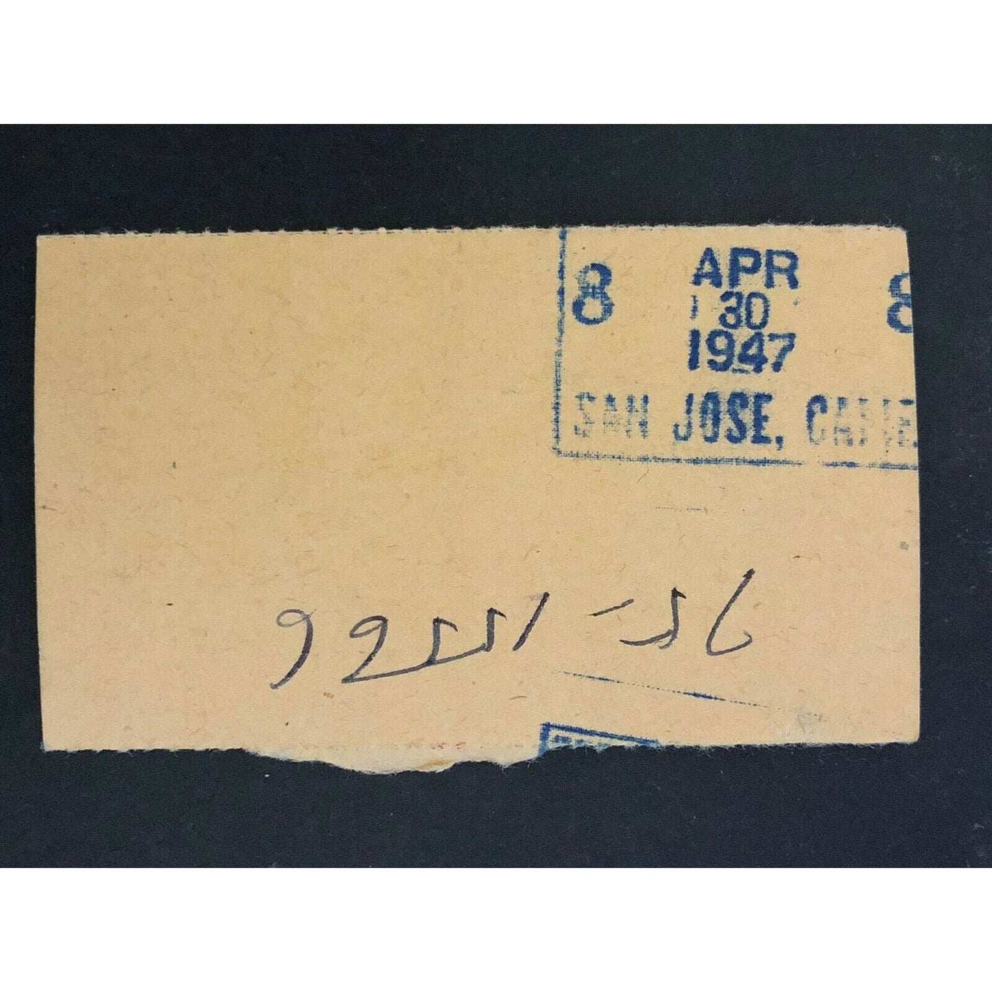 Pacific Greyhound Bus Lines I.D. Check / Ticket "San Jose" 73995 c1945-1955