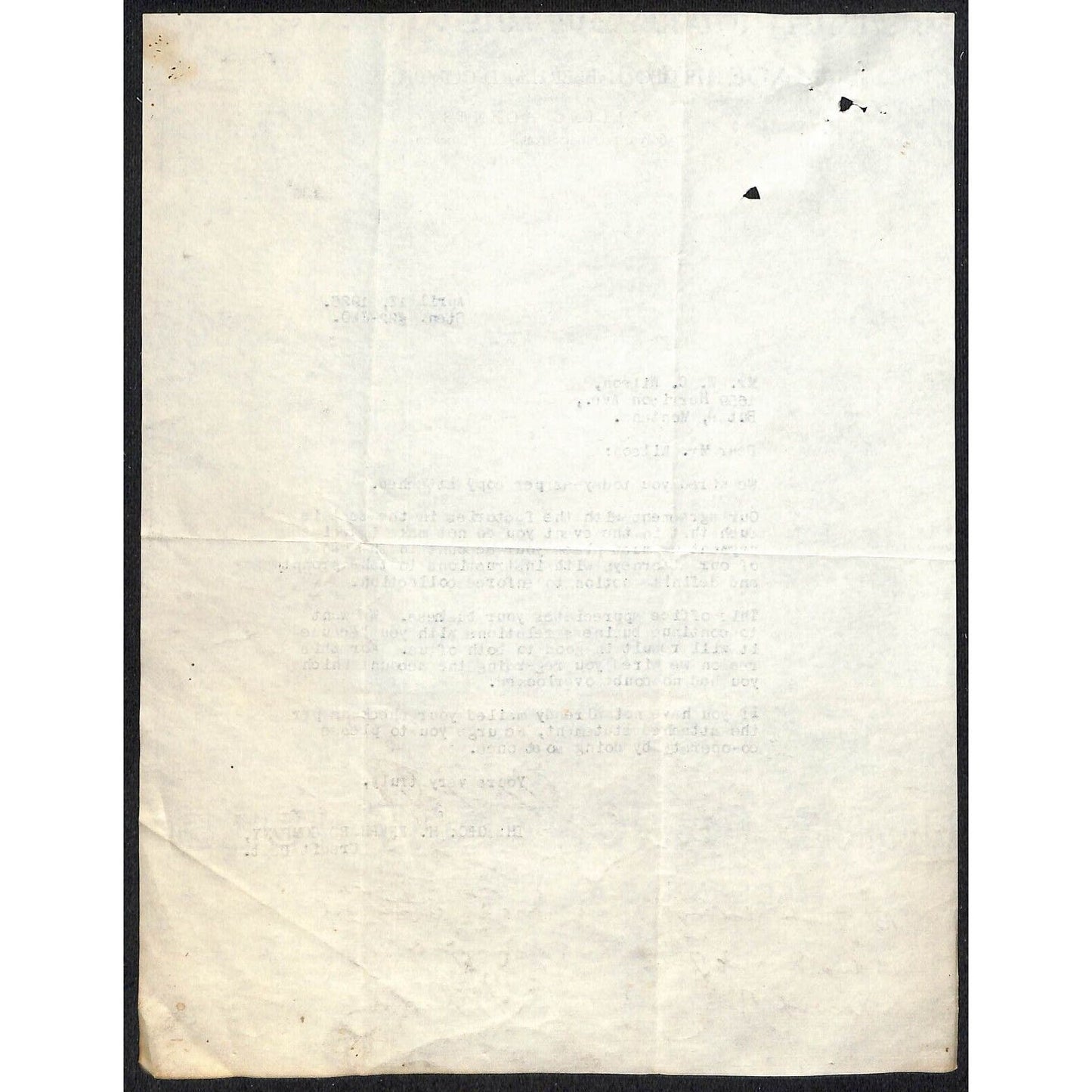 Geo H. Eberhard Butte Montana 1926 Billhead Letterhead - Wilson Drug
