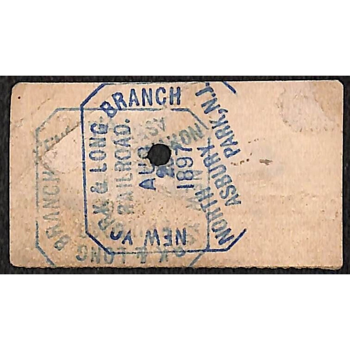 New York & Long Branch Railroad 1896 Ticket North Asbury Park Washington DC