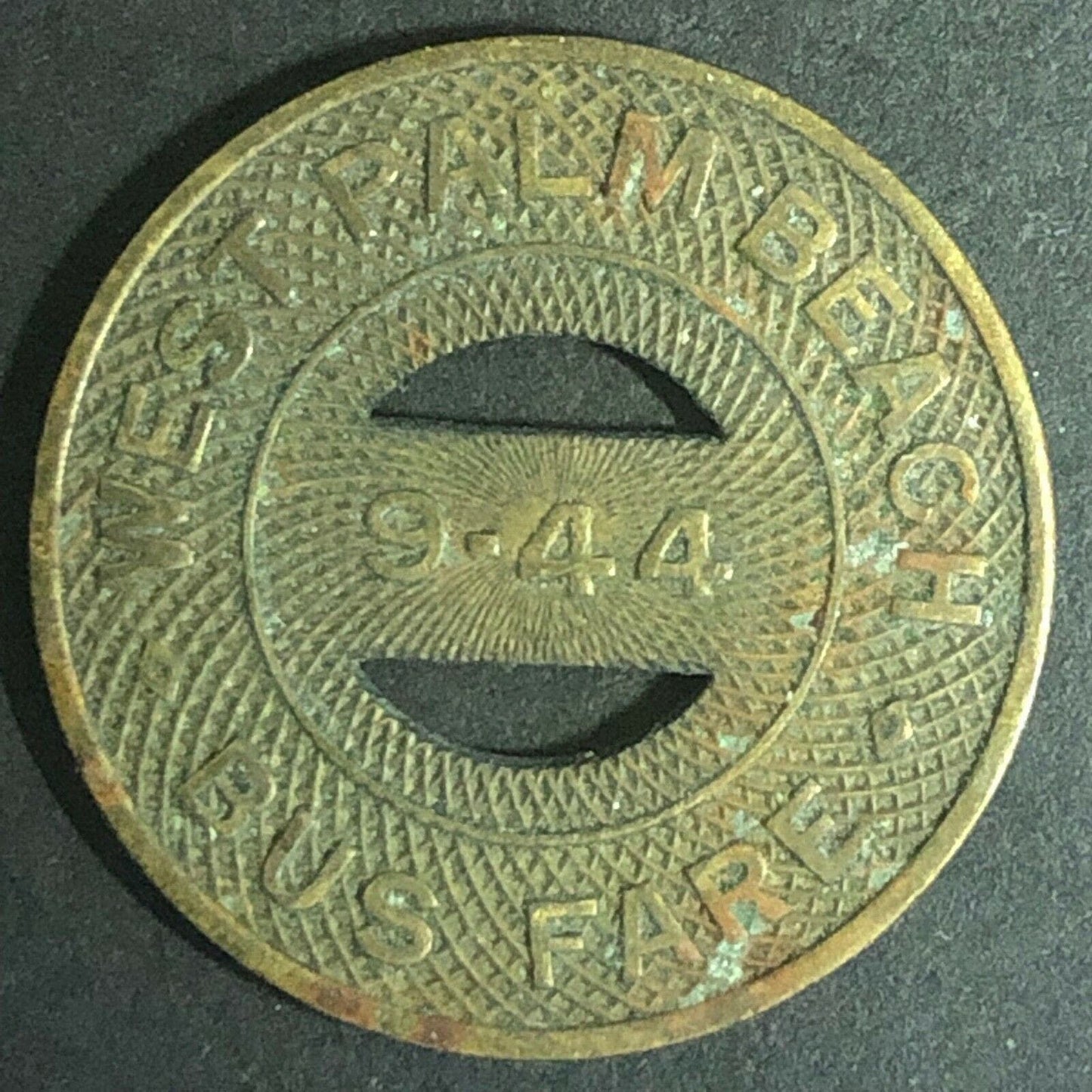 c1940's 22mm 9-44 Florida Cities Bus Company West Palm Beach Transit Token