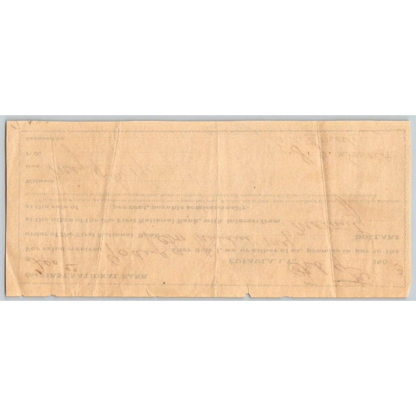 Eufaula Indian Territory Oklahoma 1903 $200 FNB Promissory Note
