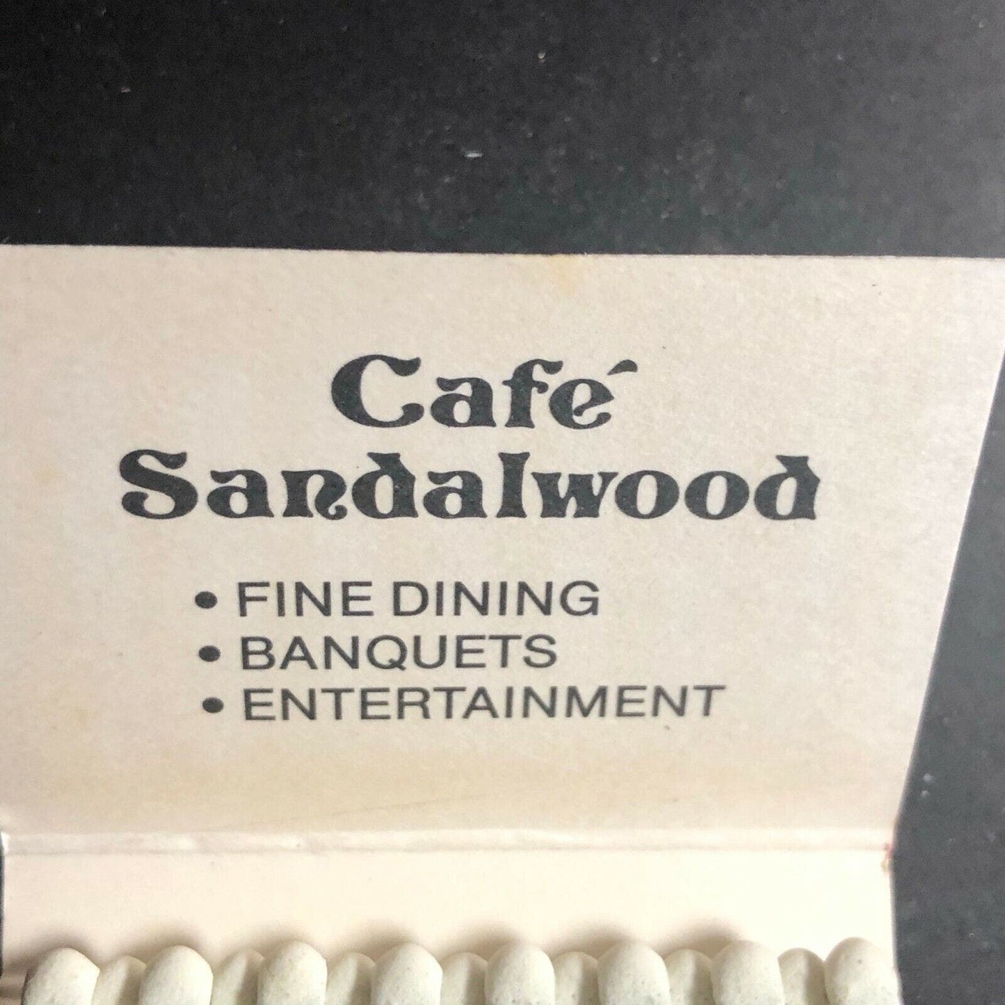 Vintage 1970's-80's Full Matchbook "Cafe Sandalwood"