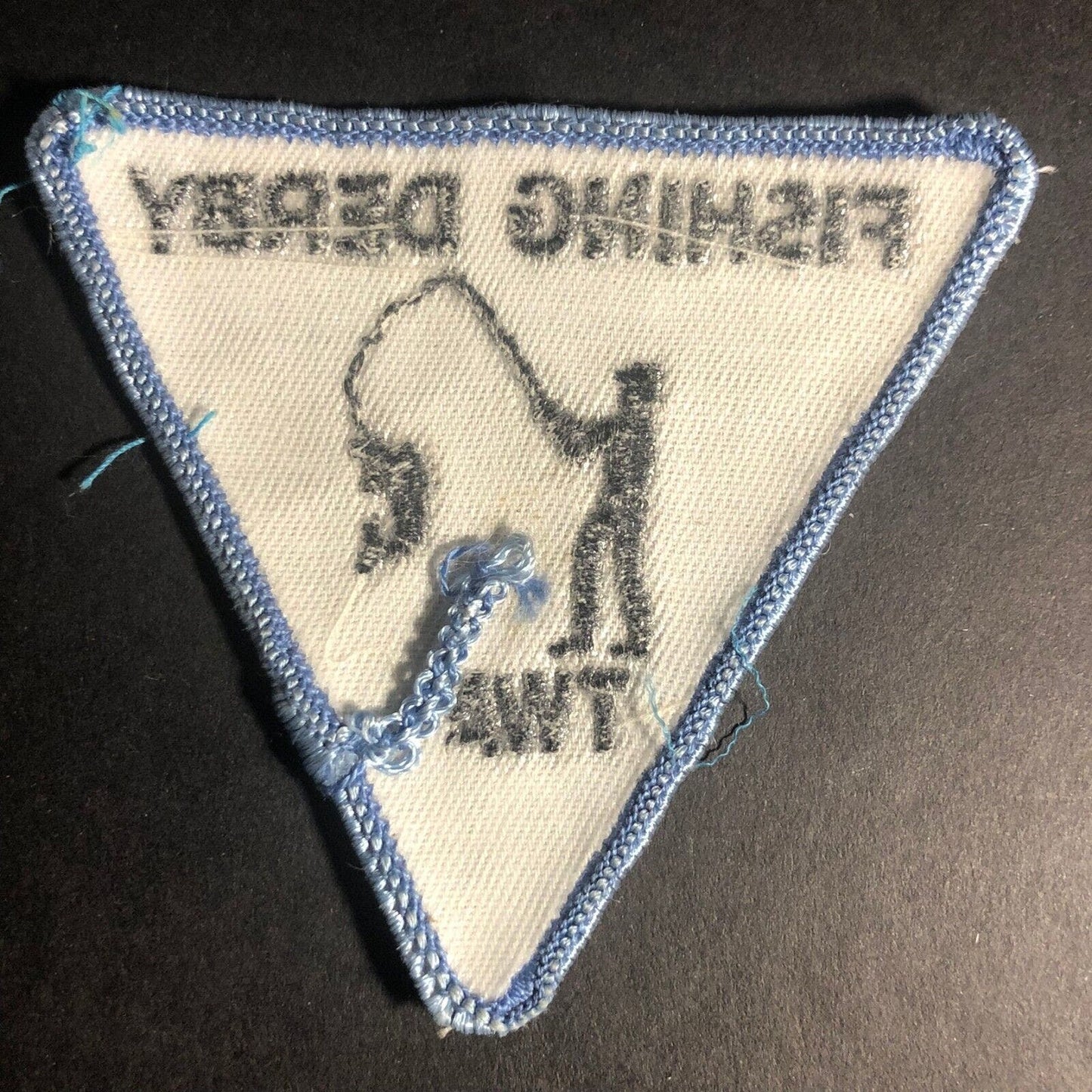 TWA? BSA? Fishing Derby Vintage Embroidered Patch c1970's Triangle