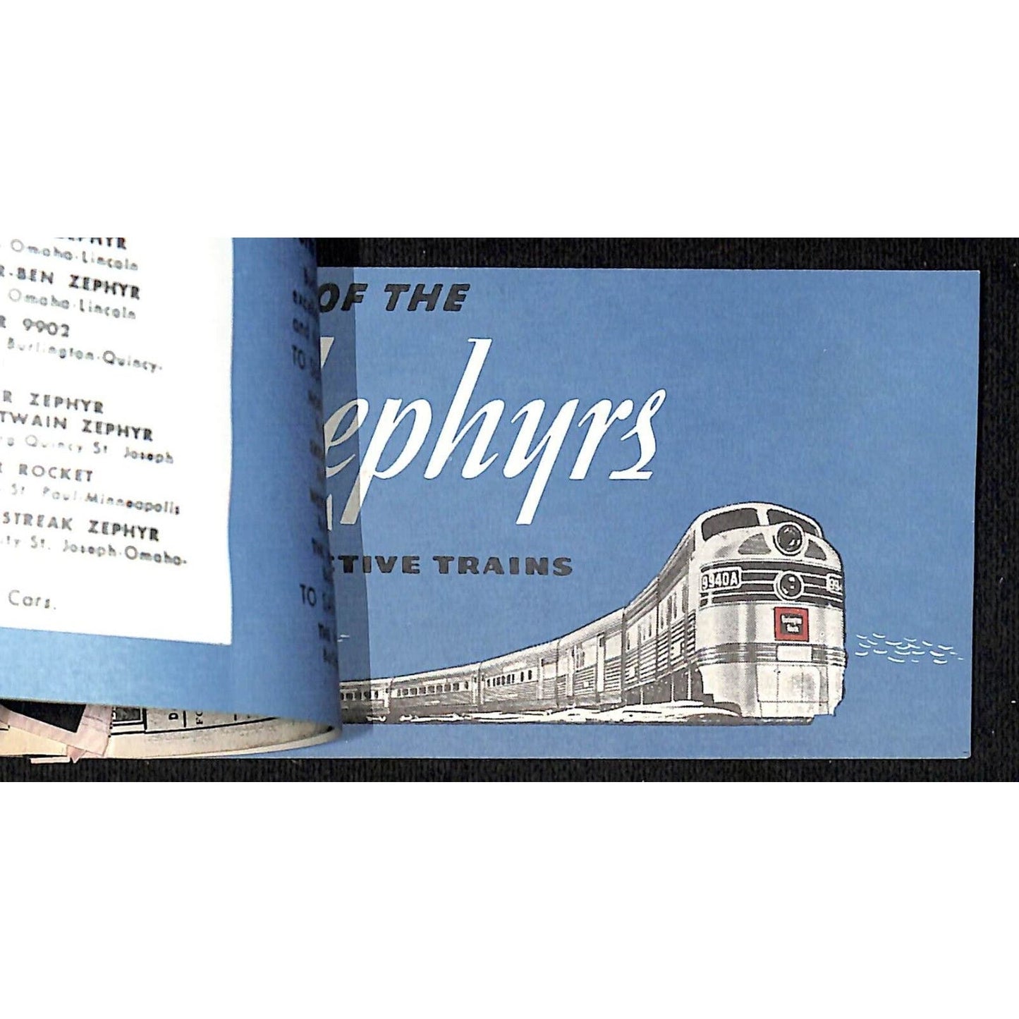 1961 Burlington Route Zephyr Covers / Tickets Stapled Together VGC