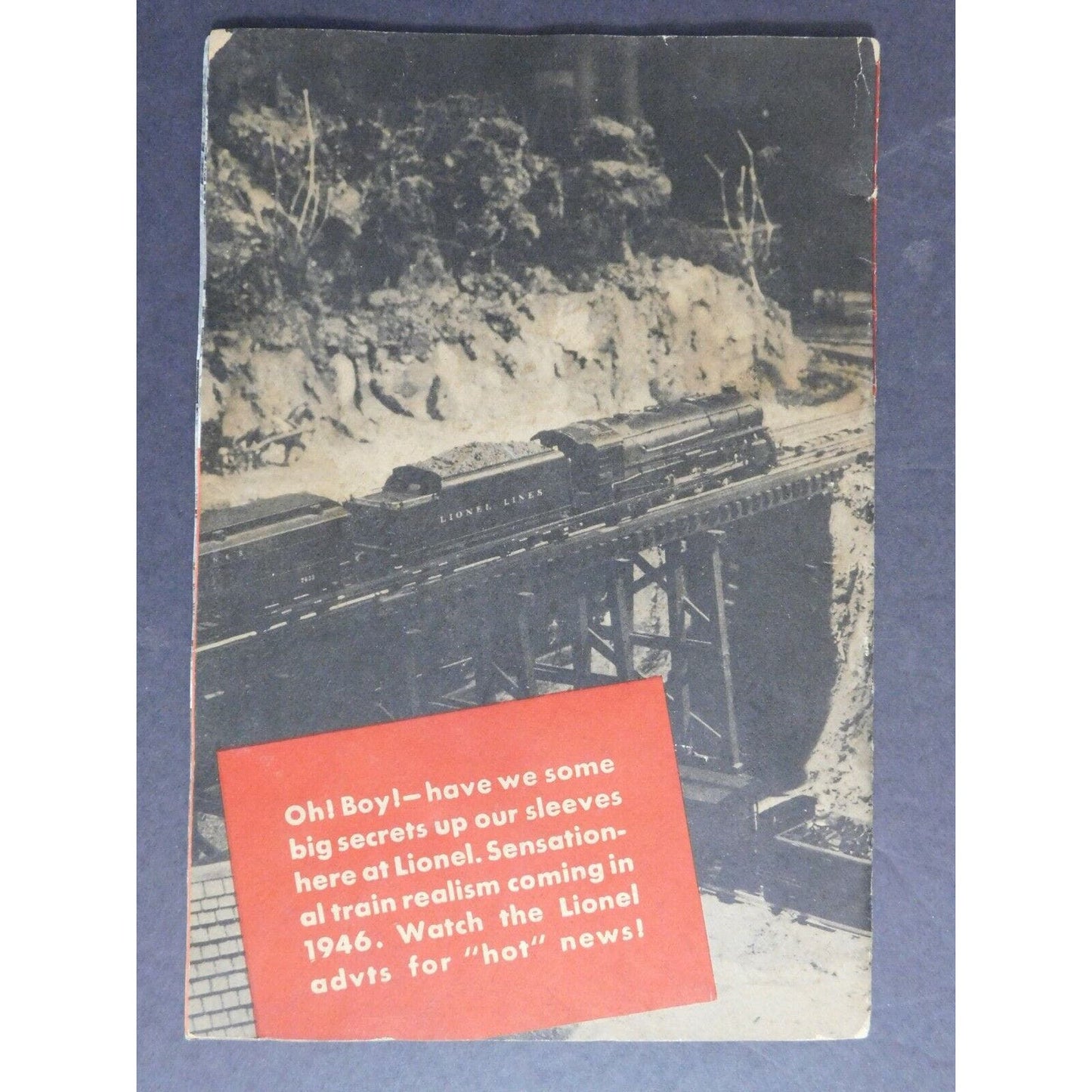 Original 1945 "Candid Camera Shots Lionel Trains in Action" 6" x 8 3/4"