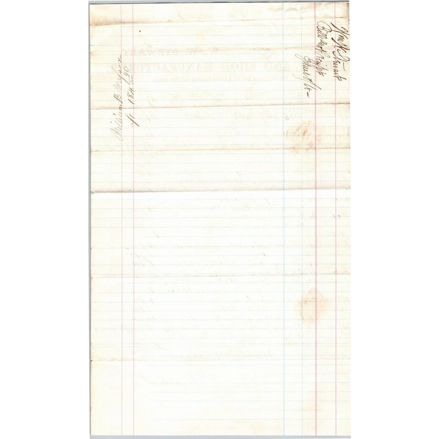Detroit Letterhead W.W. Stewart "Boot and Shoe Manufacturer" 1868 Signed