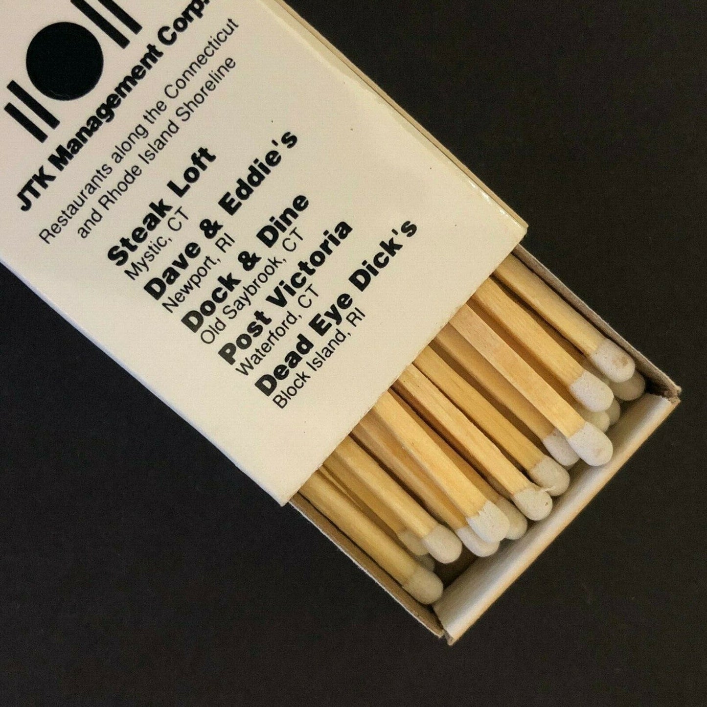 c1980's-90's Wooden Matchbox Matchbook "Post Victoria" Bistro Waterford, CT