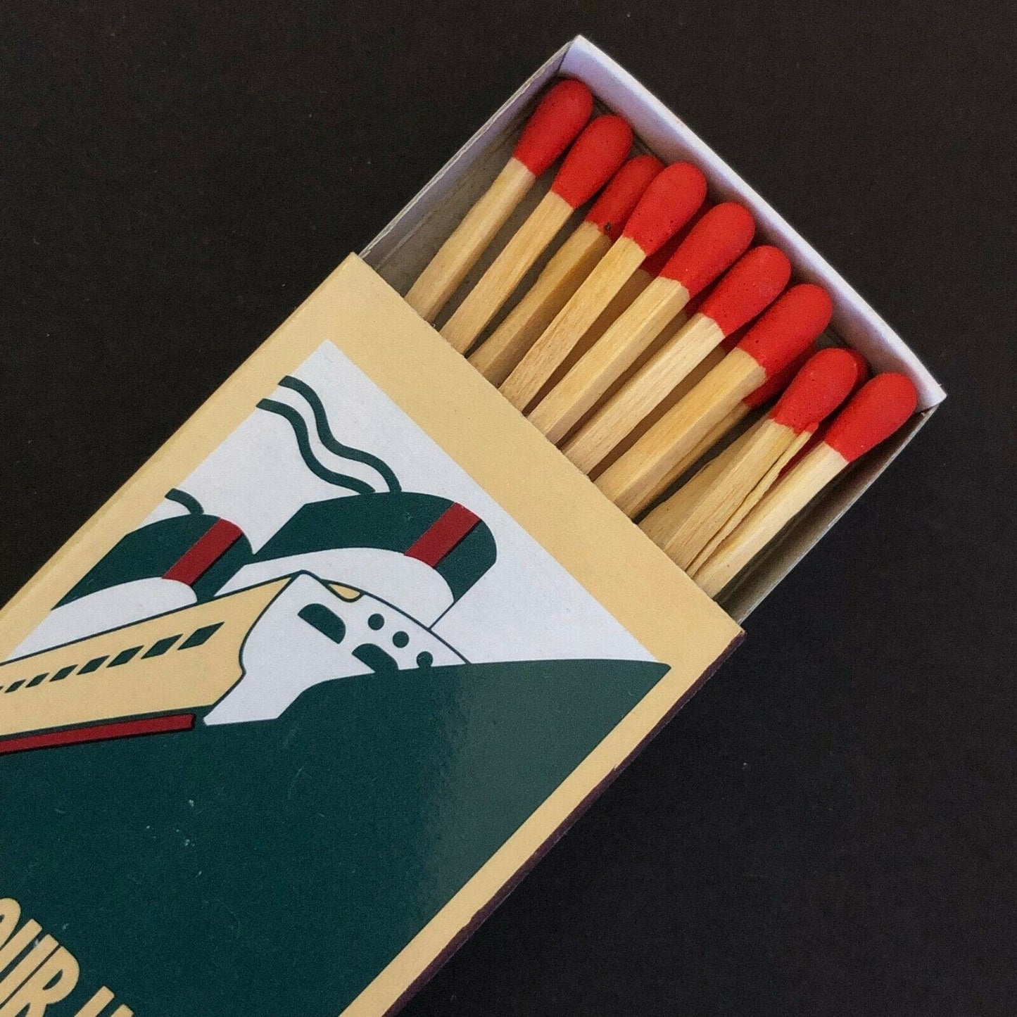 c1990 's Vintage Wooden Matchbox Matchbook Harbour Lights Restaurant Pier 17 NYC