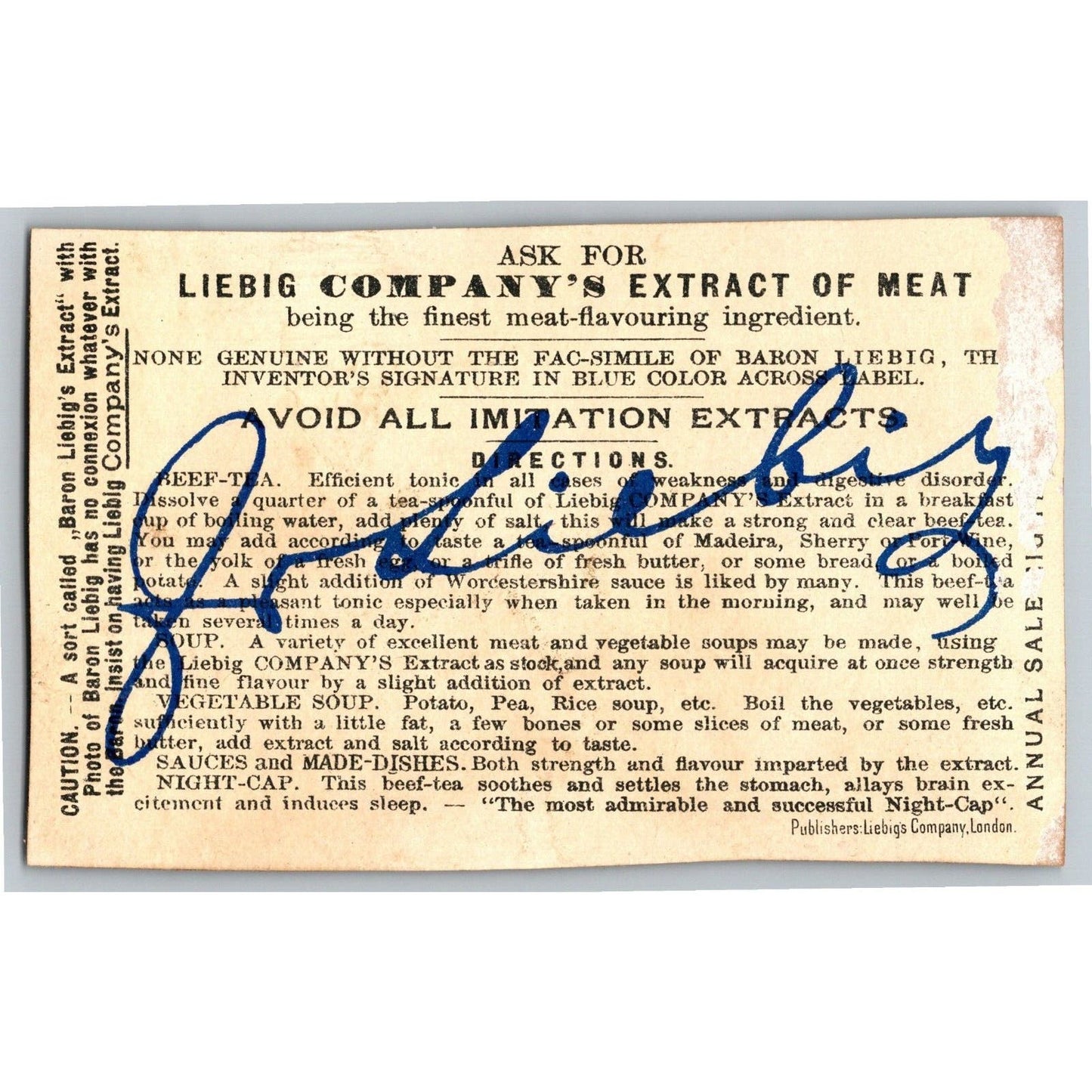 Man Laying Brick House Foundation Victorian Trade Card Liebig Extract of Meat